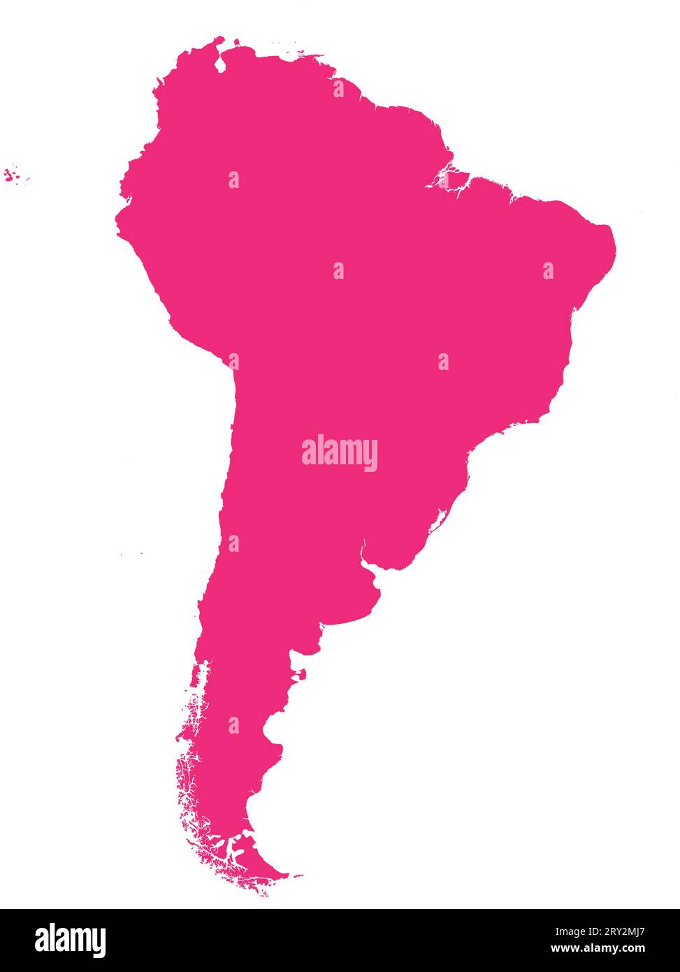 Mappa colore ROSA CMYK del SUD AMERICA Illustrazione Vettoriale