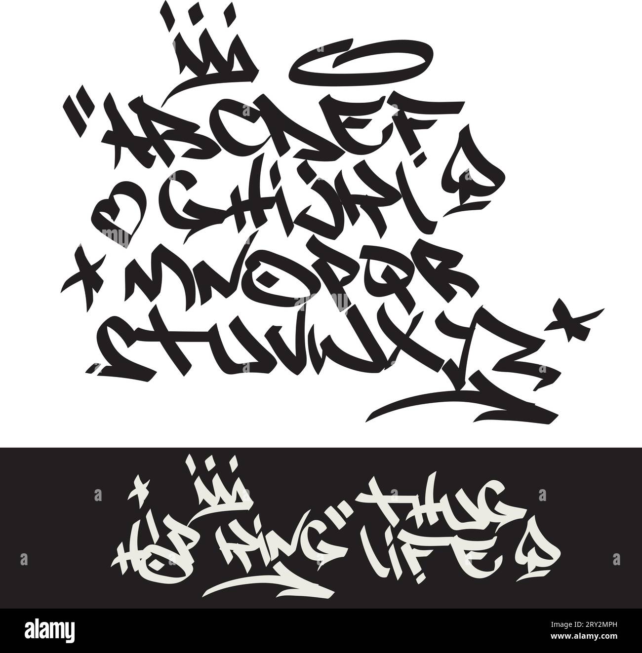 Graffiti marker font number alphabet Immagini Vettoriali Stock - Alamy