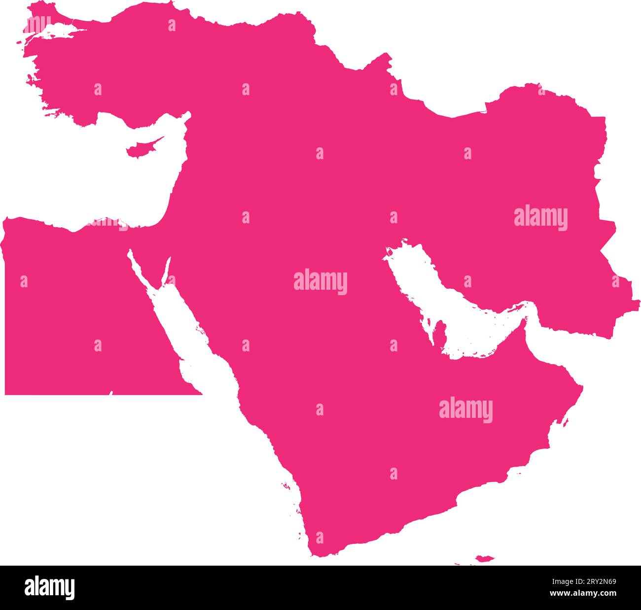 Mappa colore ROSA CMYK del MEDIO ORIENTE Illustrazione Vettoriale