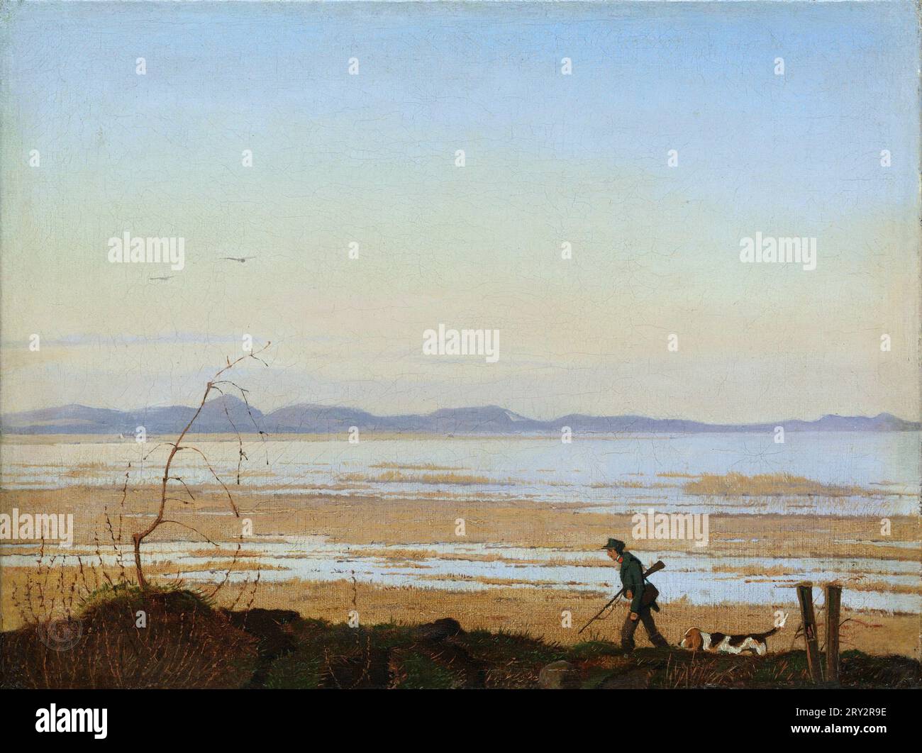 Johan Thomas Lundbye - una serata accanto al lago Arresø Johan Thomas Lundbye: Danese, Kalundborg 1818–1848 Bedsted ca. 1837; olio su tela; Foto Stock