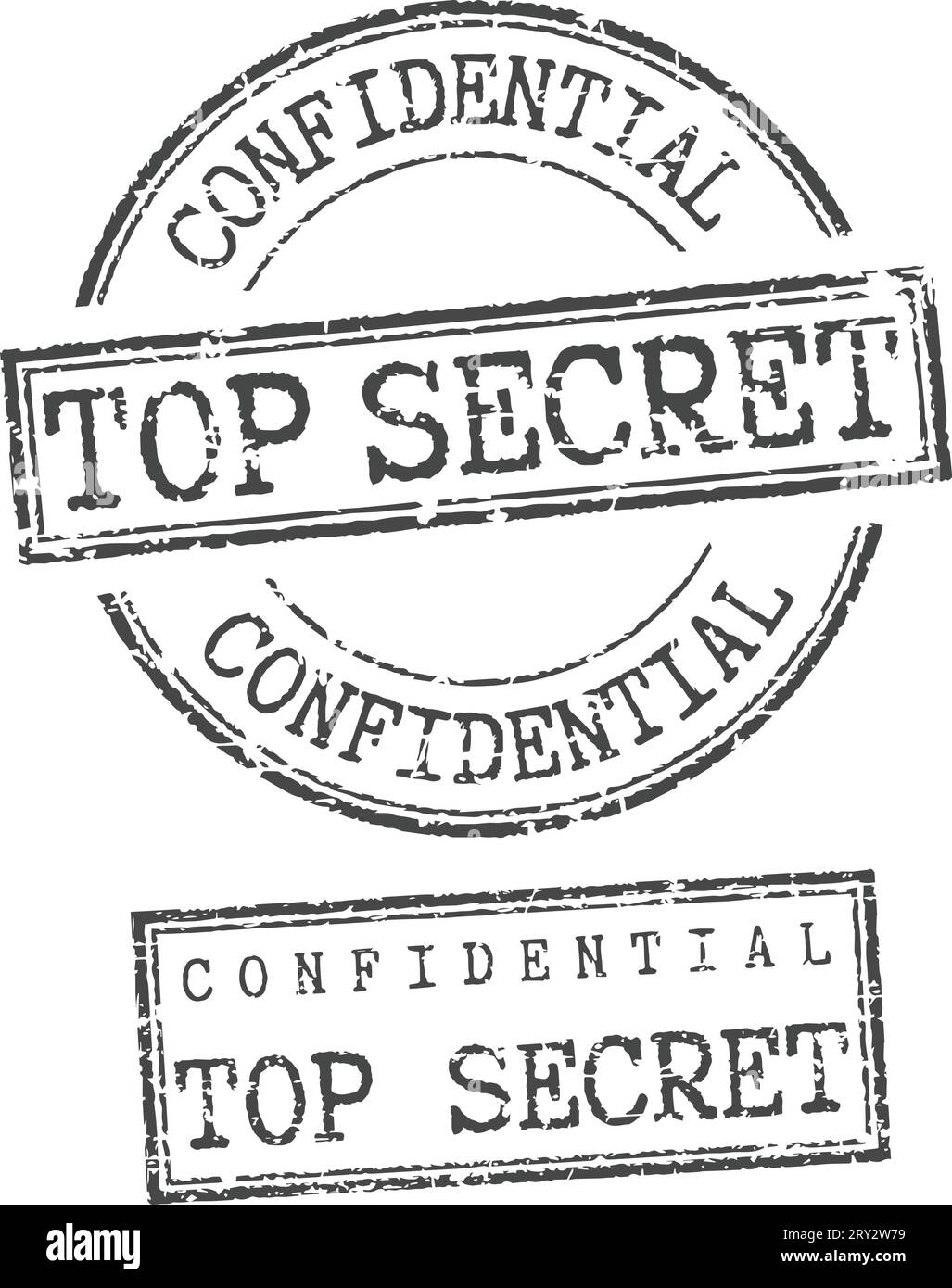 Timbri grunge "Confidential TOP SECRET" Illustrazione Vettoriale