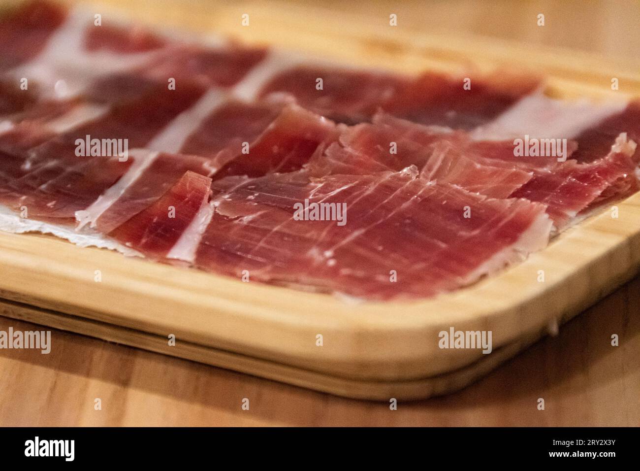 Piatto di prosciutto iberico in Spagna Foto Stock