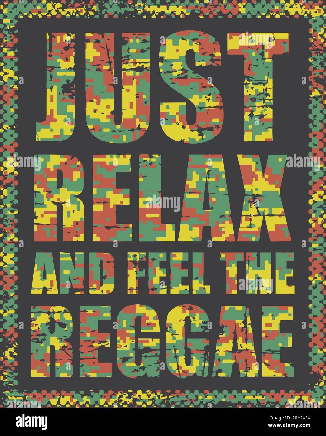 Grafica reggae grunge per t-shirt, poster... Illustrazione Vettoriale