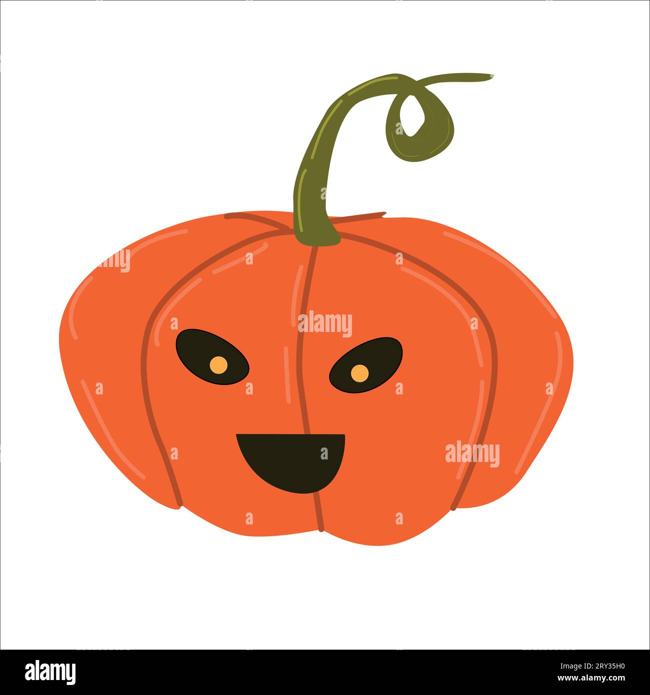 Zucca di Halloween con emozione. Jack Lantern. Illustrazione Vettoriale