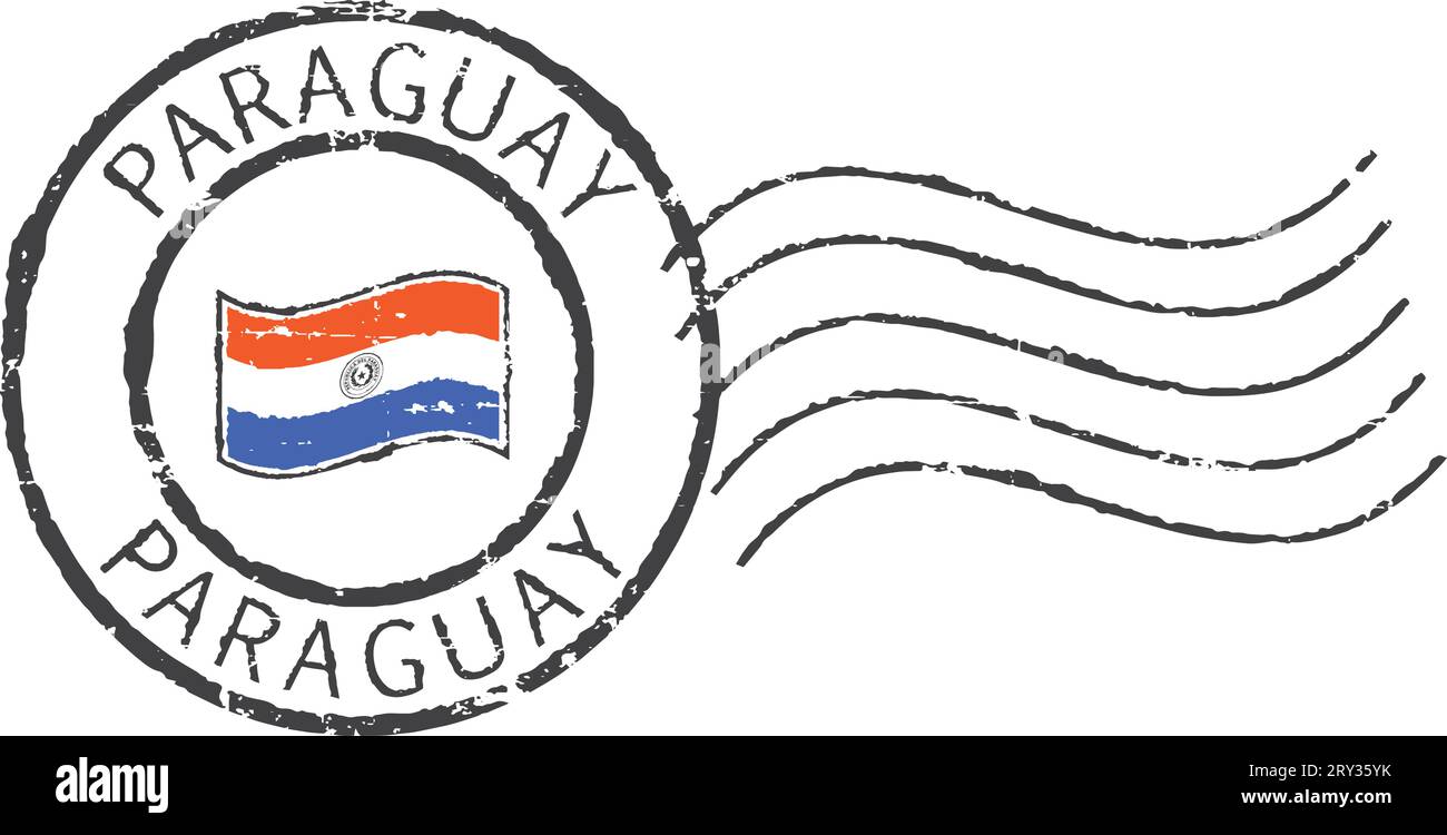 Francobollo postale "Paraguay". Illustrazione Vettoriale