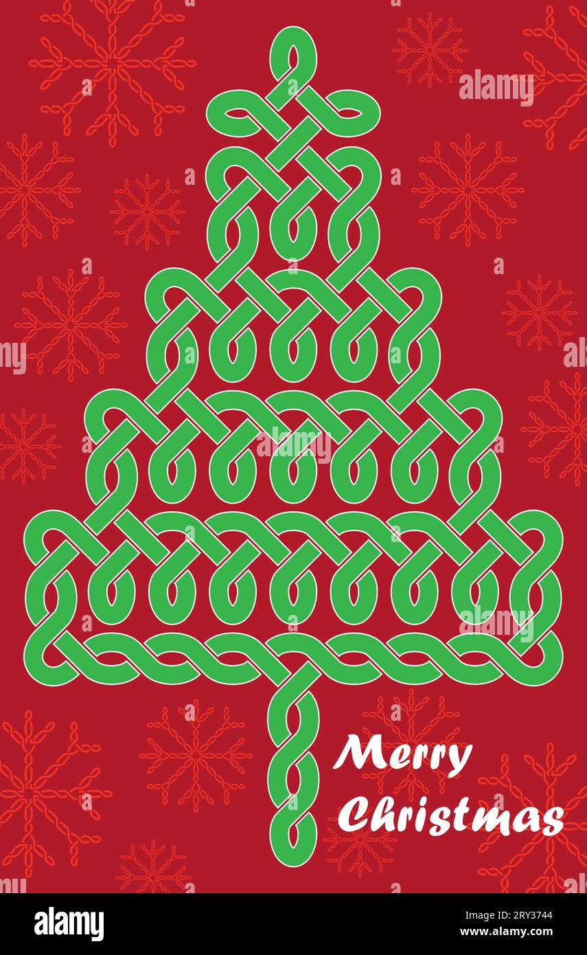 Biglietto d'auguri di Natale. Nodo celtico Illustrazione Vettoriale
