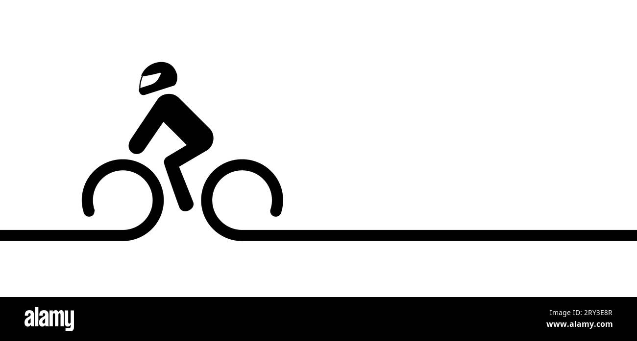 Icona moto cartoni animati e casco facciale. Casco per moto o scooter Vector Line con visiera e occhiali. Moto Track di Motocross. Motocicletta o. Foto Stock