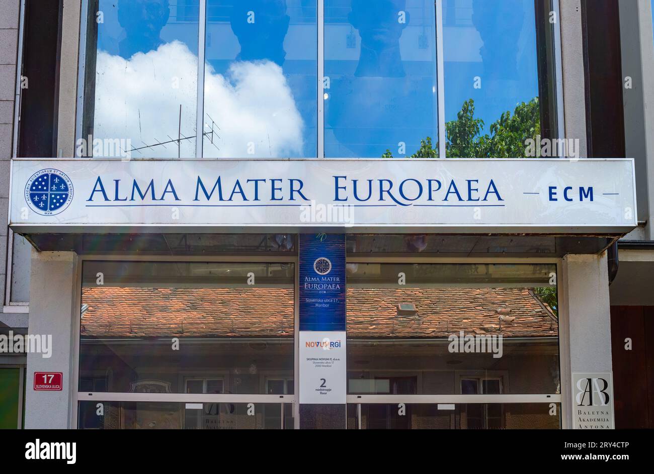 Maribor, Slovenia - 16 luglio 2023: Alma Mater Europaea è un'università  internazionale con sede a Salisburgo, Austria, con campus in diversi ci  europei Foto stock - Alamy
