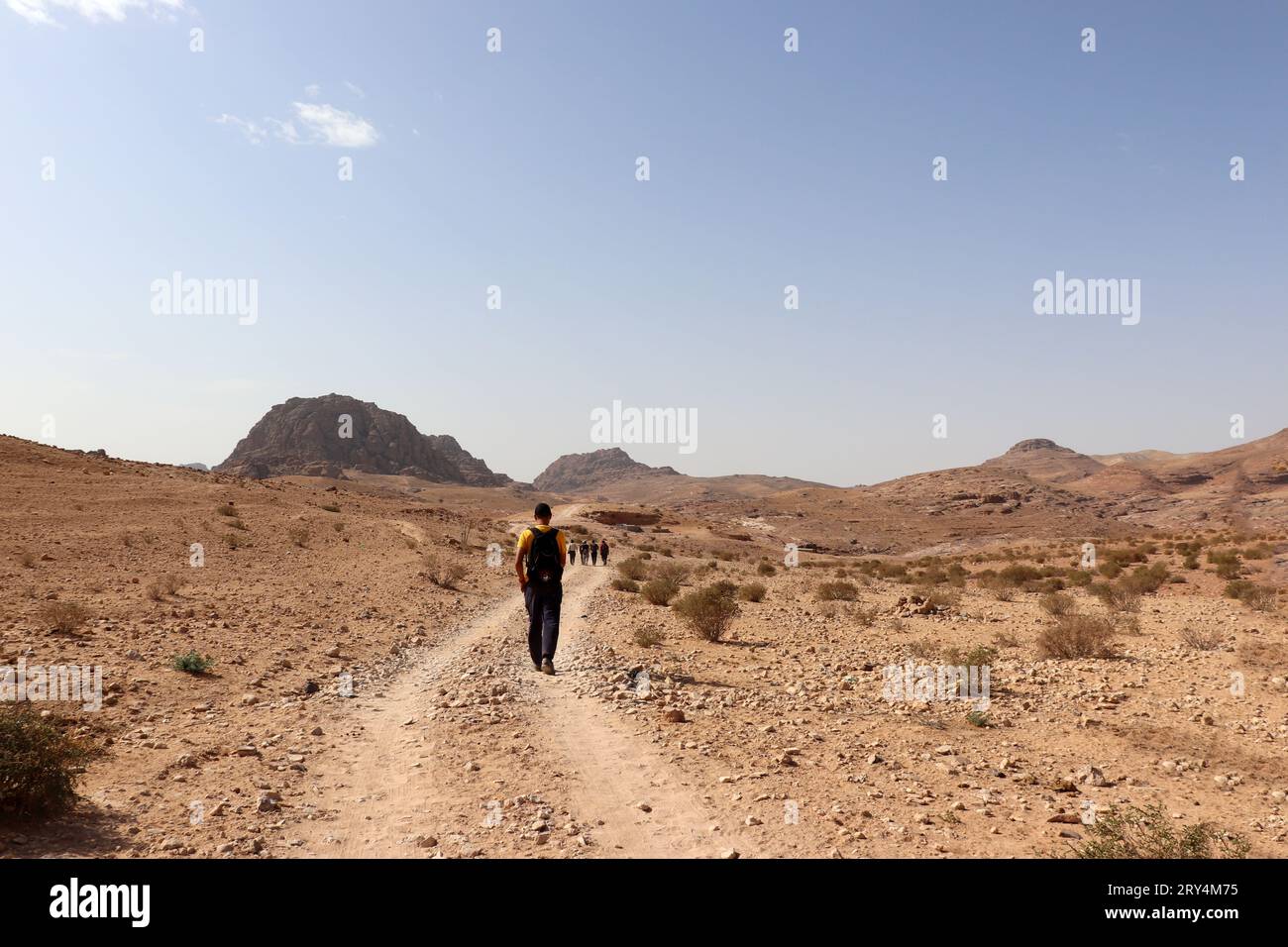 Wadi Musa, Giordania : (escursionismo in giordania) la strada per il santuario del Profeta Aronne a Petra (escursionismo nel deserto) Foto Stock