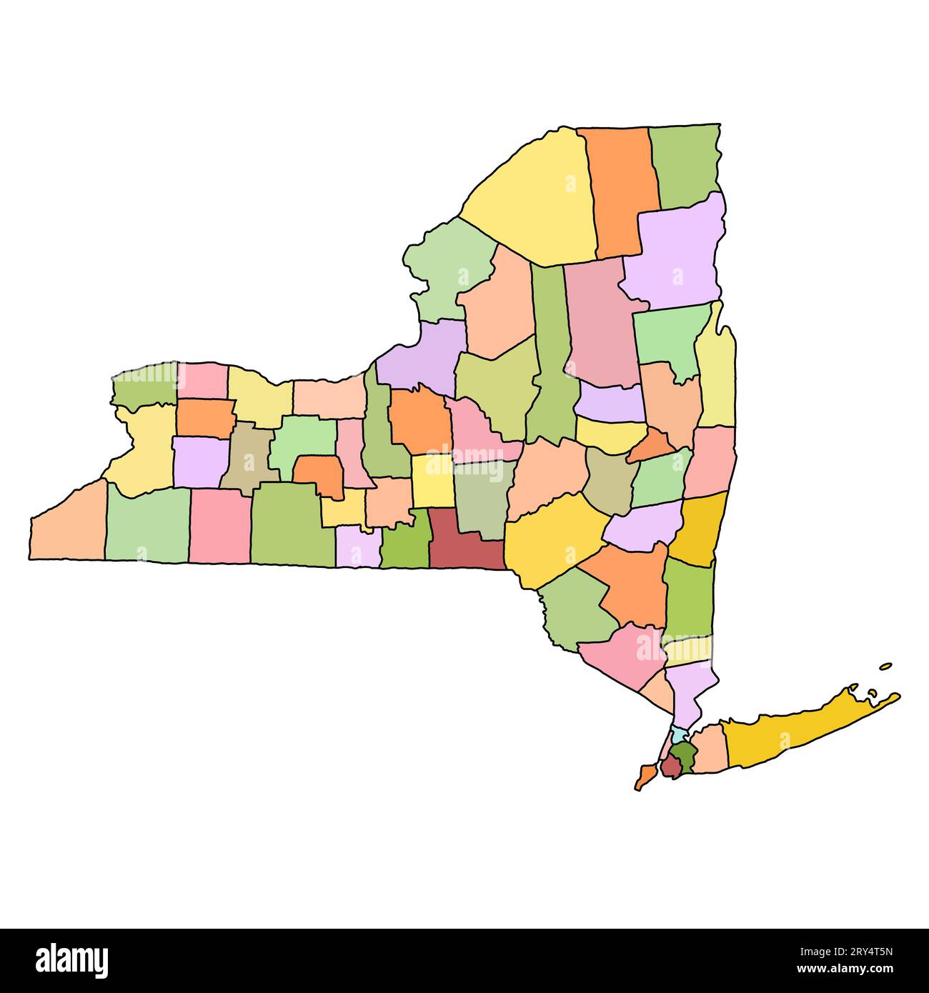 mappa vuota delle contee di new york. New York mappa politica
