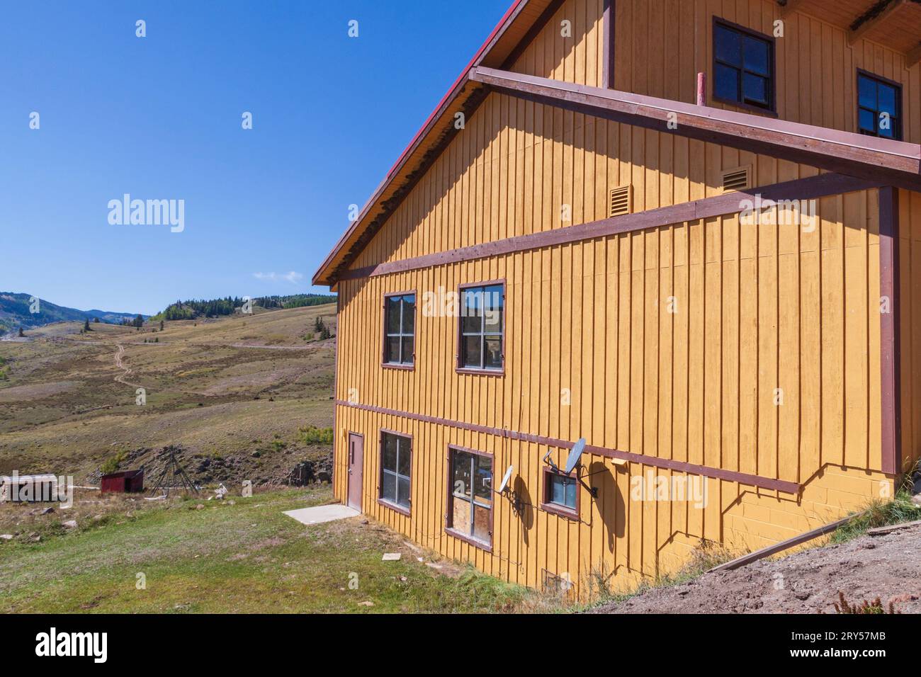 Sosta per il pranzo a Osier, Colorado, sulla ferrovia a scartamento ridotto di Cumbres e Toltec. Foto Stock