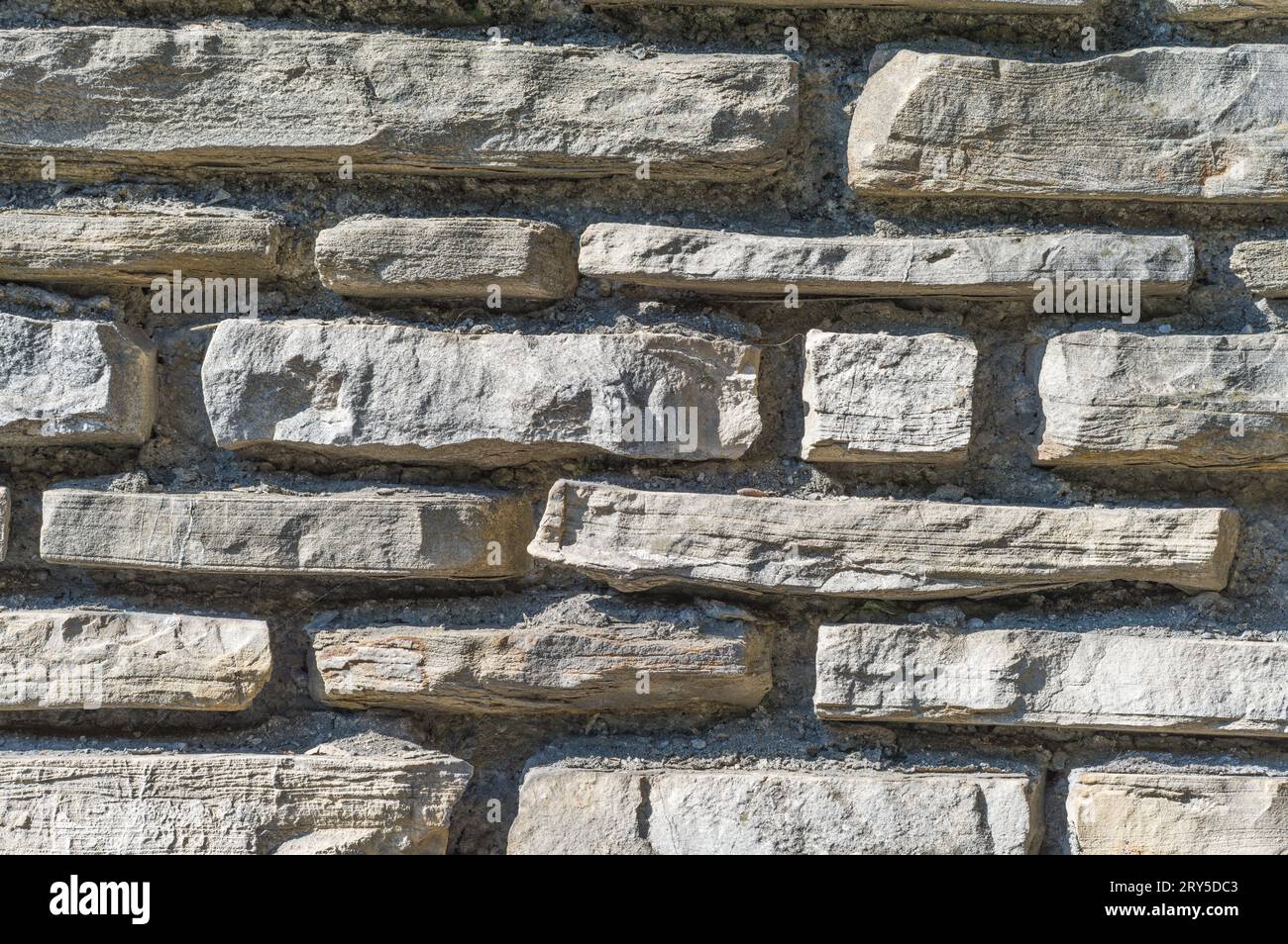 Dettaglio parete divisoria piastrelle in pietra Foto Stock