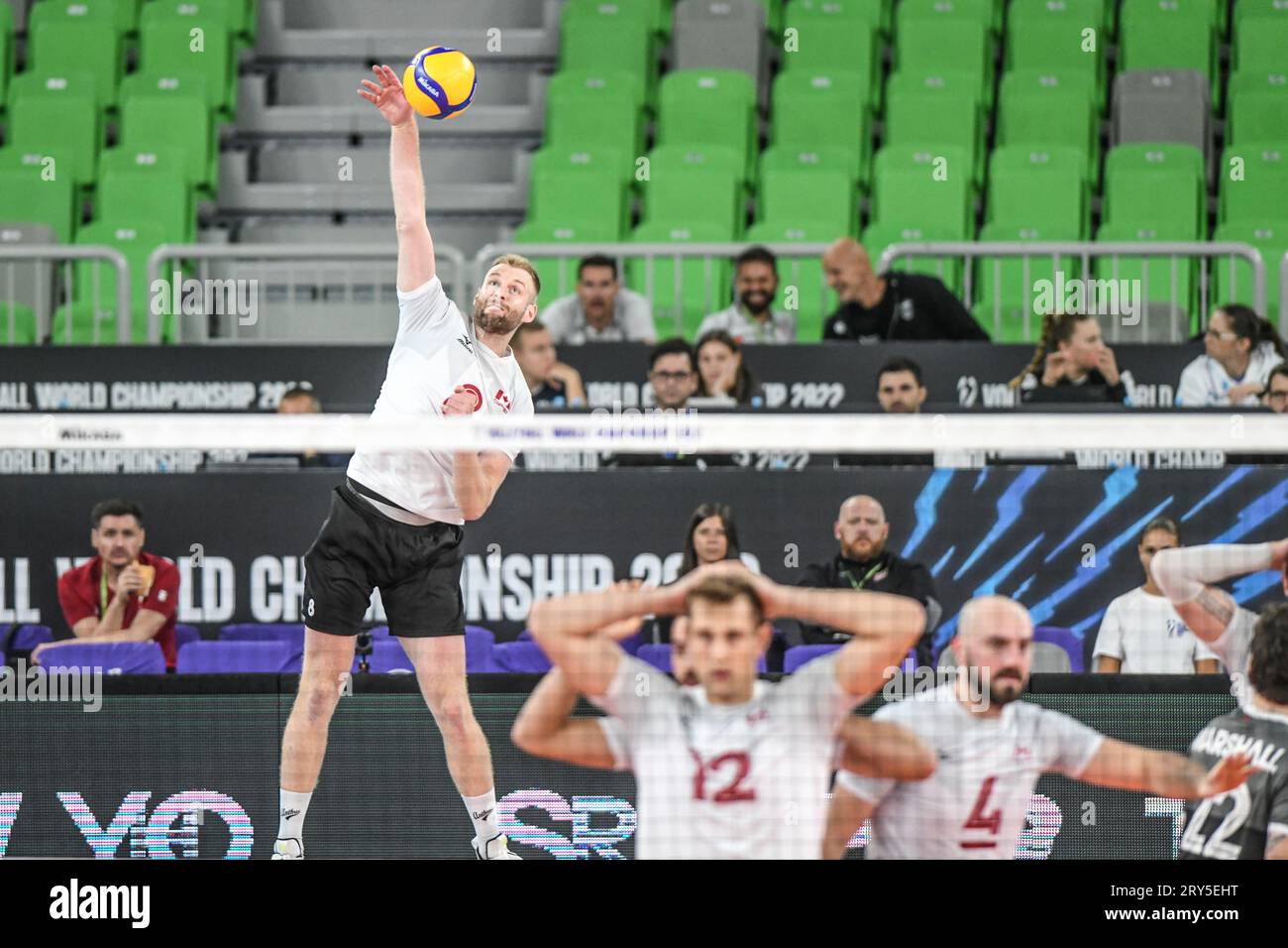 Brett Walsh (Canada), Burutay Subasi (Turchia). Campionato del mondo di pallavolo 2022. Foto Stock