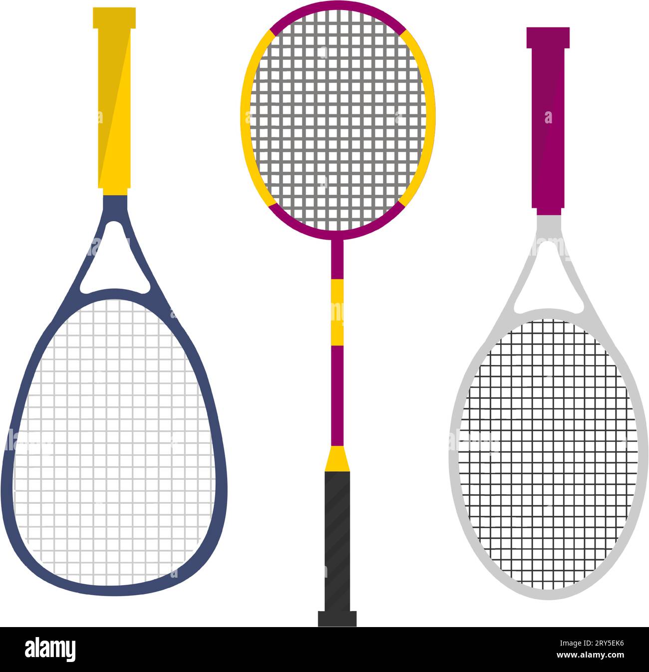 Racchette da badminton o da tennis, sport e relax Illustrazione Vettoriale