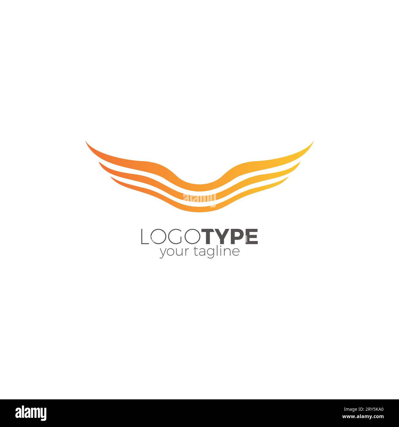 Design semplice del logo WiNG. Vettore con logo Fly Illustrazione Vettoriale