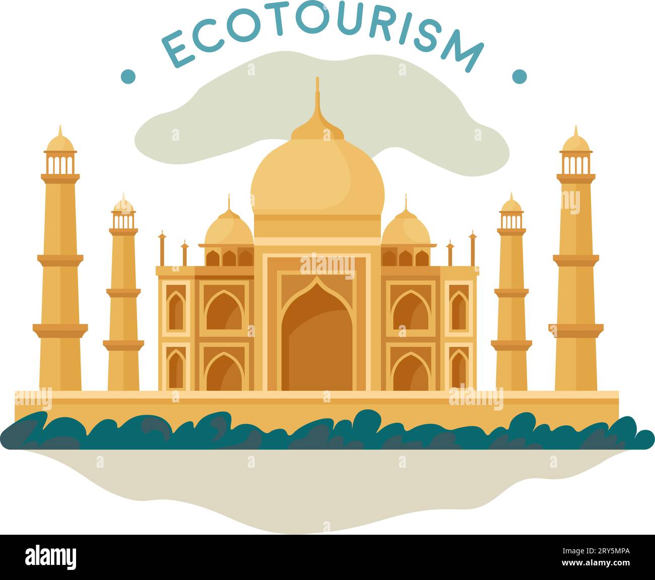 Ecoturismo taj mahal, meraviglia architettonica Illustrazione Vettoriale