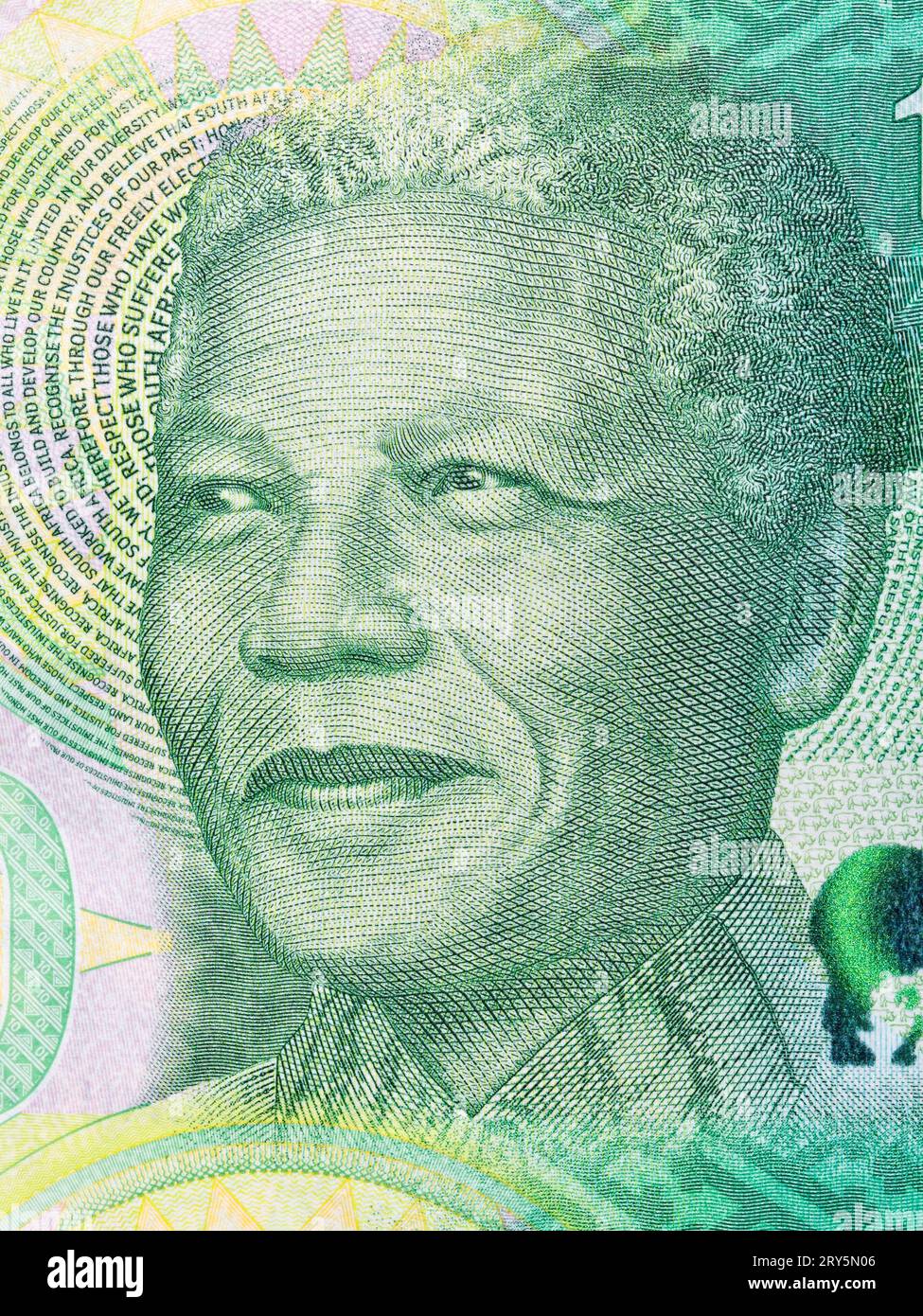 Nelson Mandela un ritratto dal rand sudafricano Foto Stock