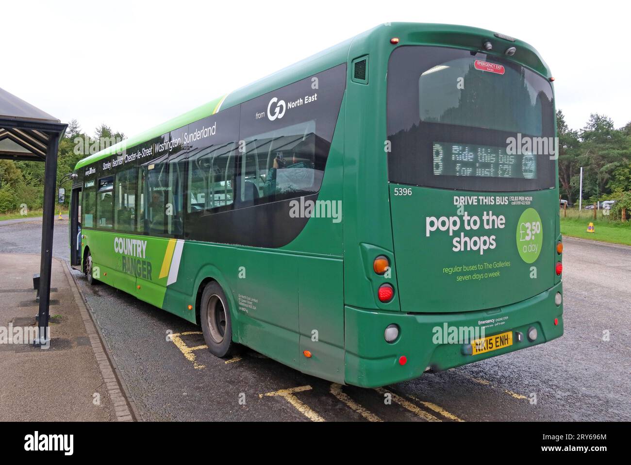 GoNorthEast Country Ranger Wright StreetLite DF, servizio autobus linea 8 Sunderland Foto Stock