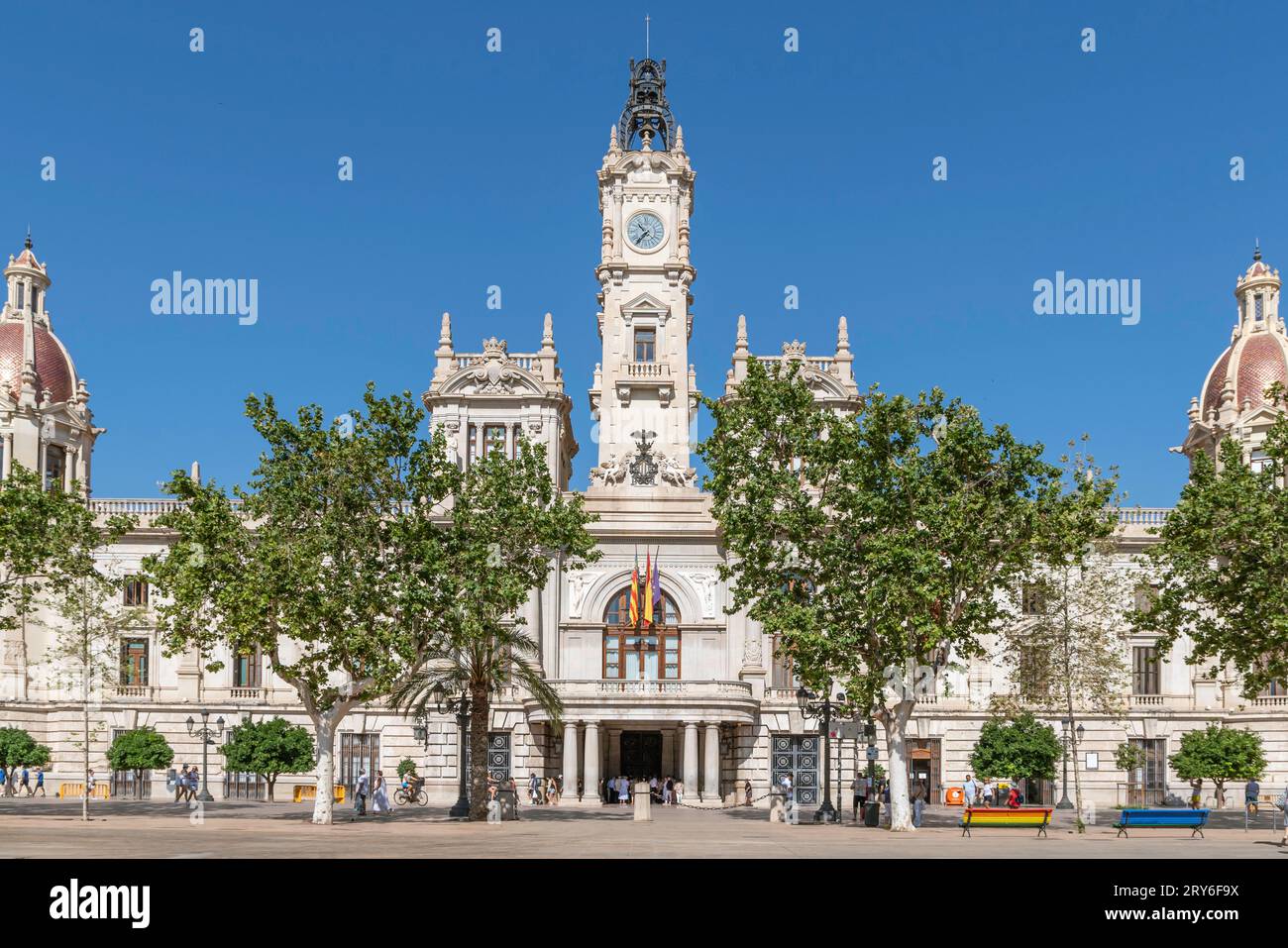 Facciata del Municipio di Valencia, Spagna. Foto Stock