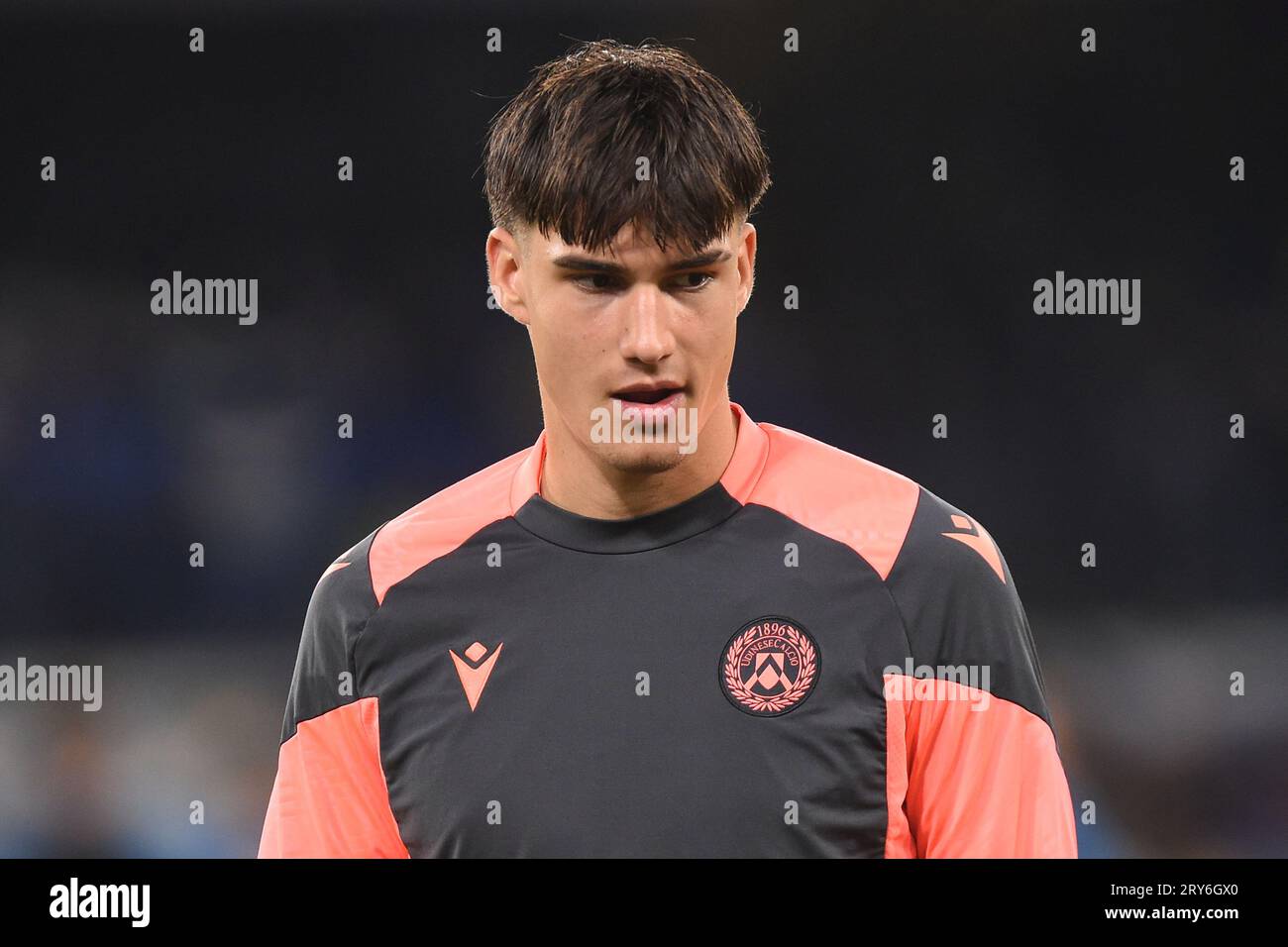 Napoli, Italia. 27 settembre 2023. Antonio Tikvic dell'Udinese calcio durante la partita di serie A tra SSC Napoli e Udinese calcio allo Stadio Diego Armando M. Foto Stock