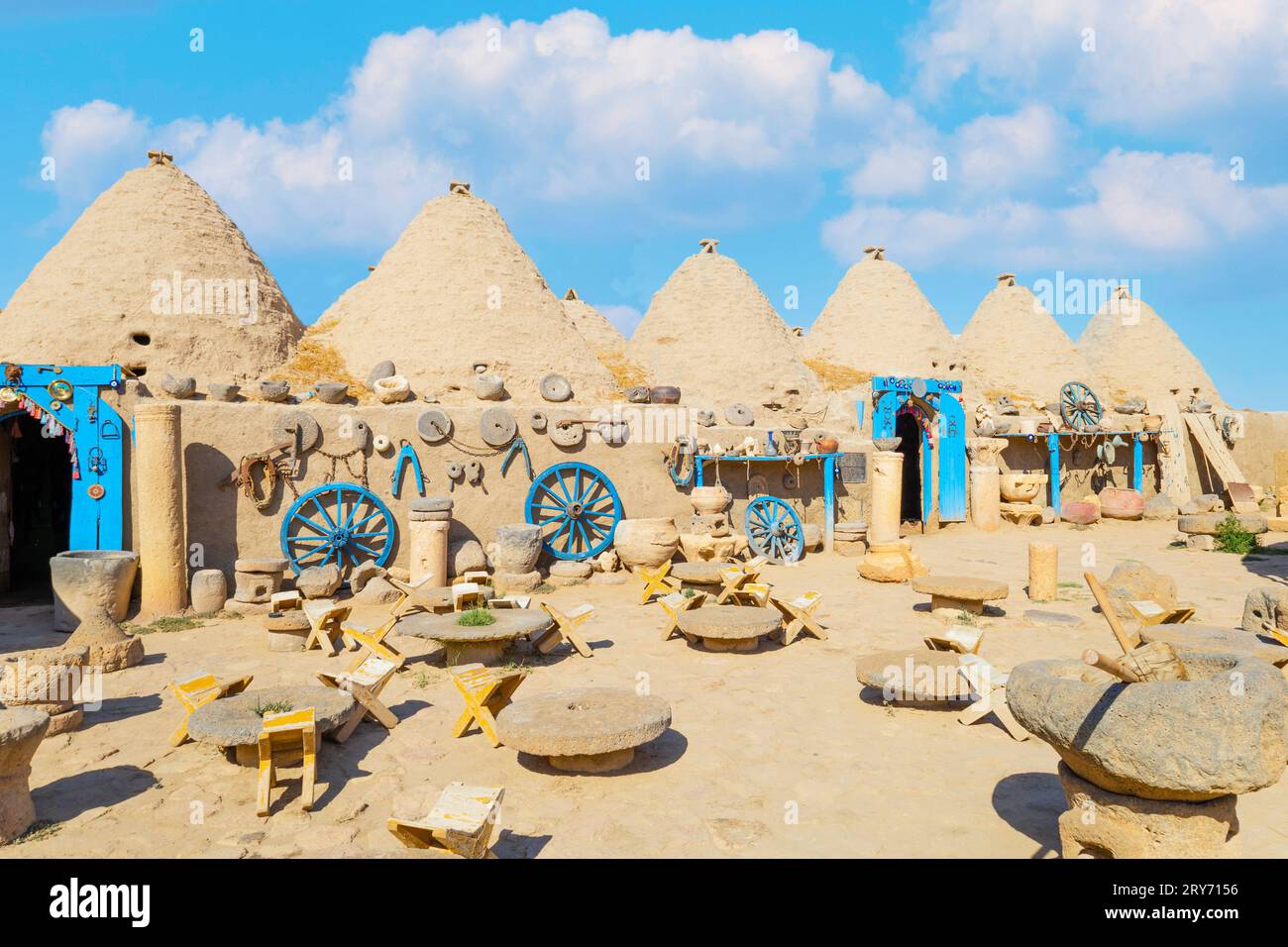 Case rupestri storiche a Urfa, Turchia, case a cupola, case di Harran Foto Stock