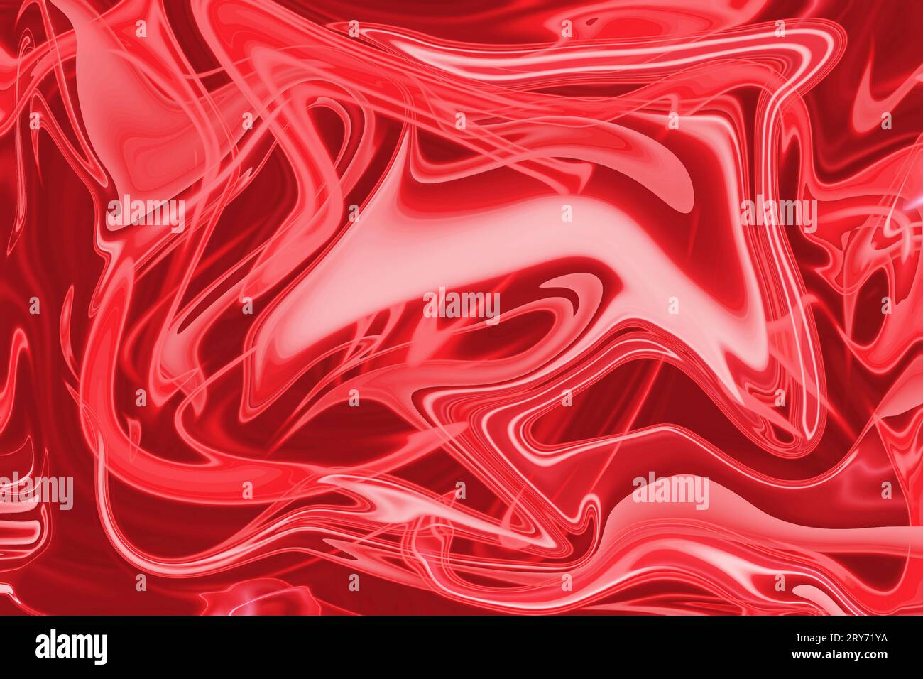 accattivante effetto vorticoso in marmo rosso liquido su sfondo astratto o carta da parati fotografica Foto Stock