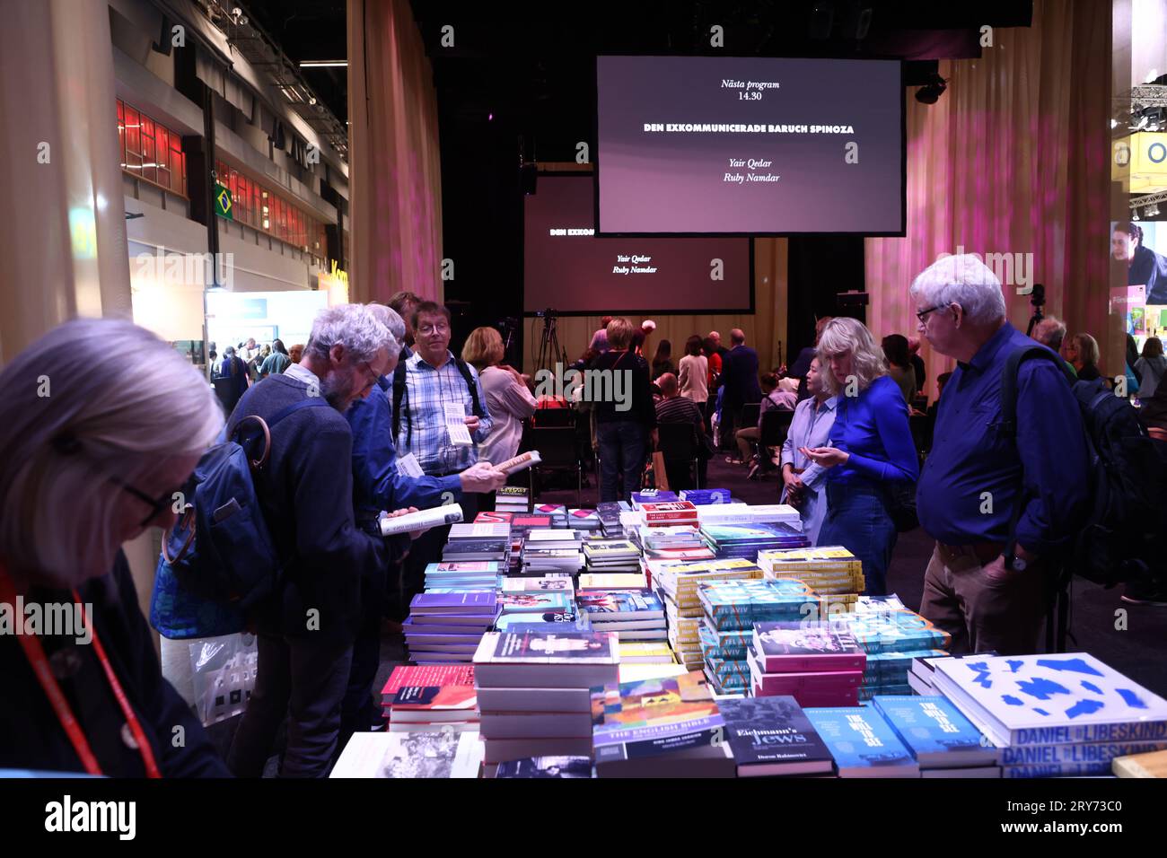 Cultura ebraica in Svezia, (in svedese: Judiskt kultur i Sverige) durante Bokmässan, fiera del libro, a Svenska Mässan, Gothenburg, Svezia, di giovedì. Foto Stock