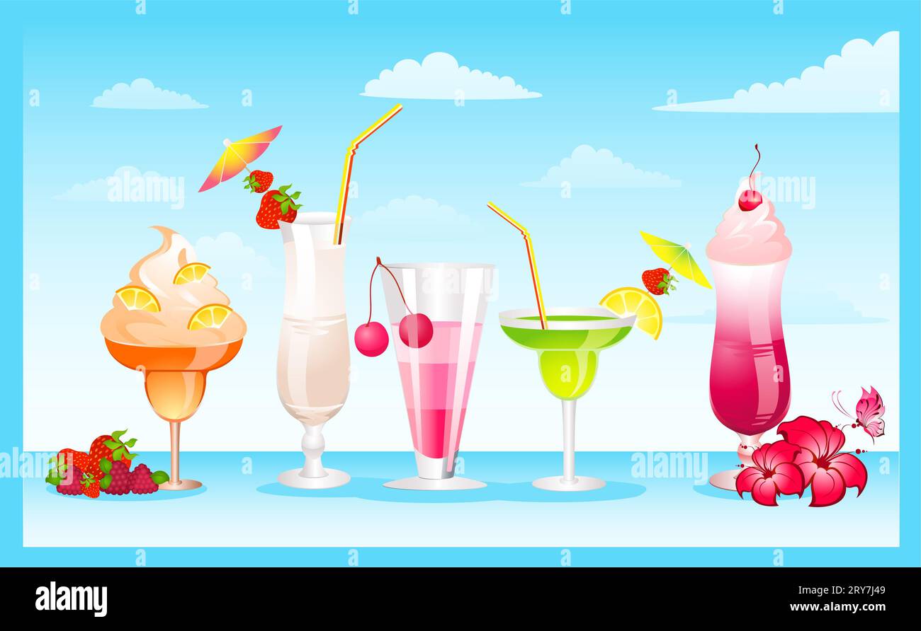 Cocktail con frutta Foto Stock
