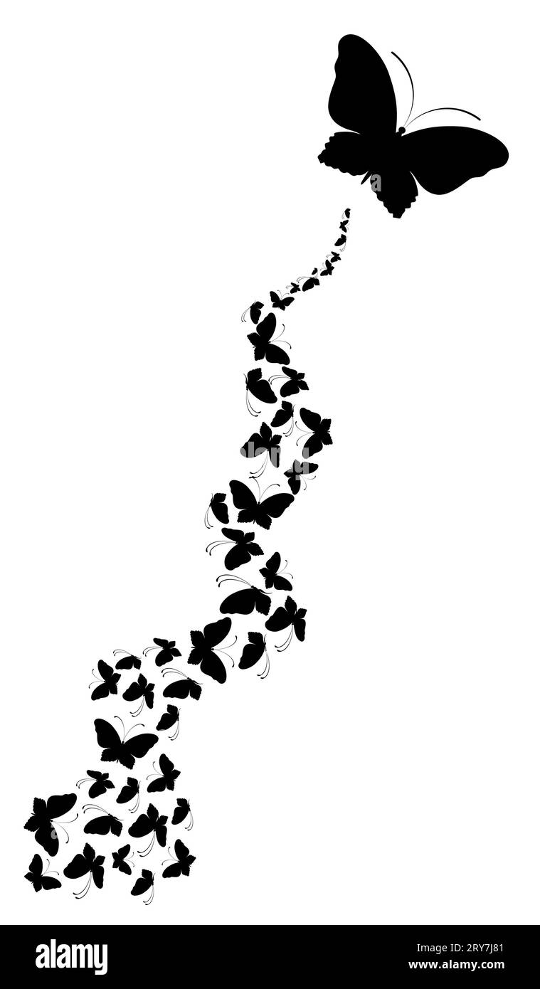 Sfondo con farfalle Foto Stock