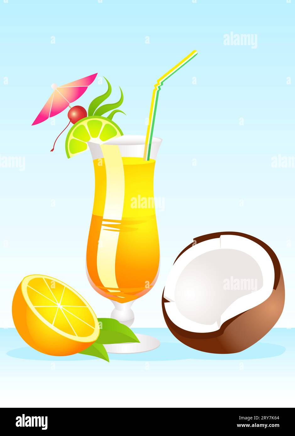 Cocktail con frutta Foto Stock