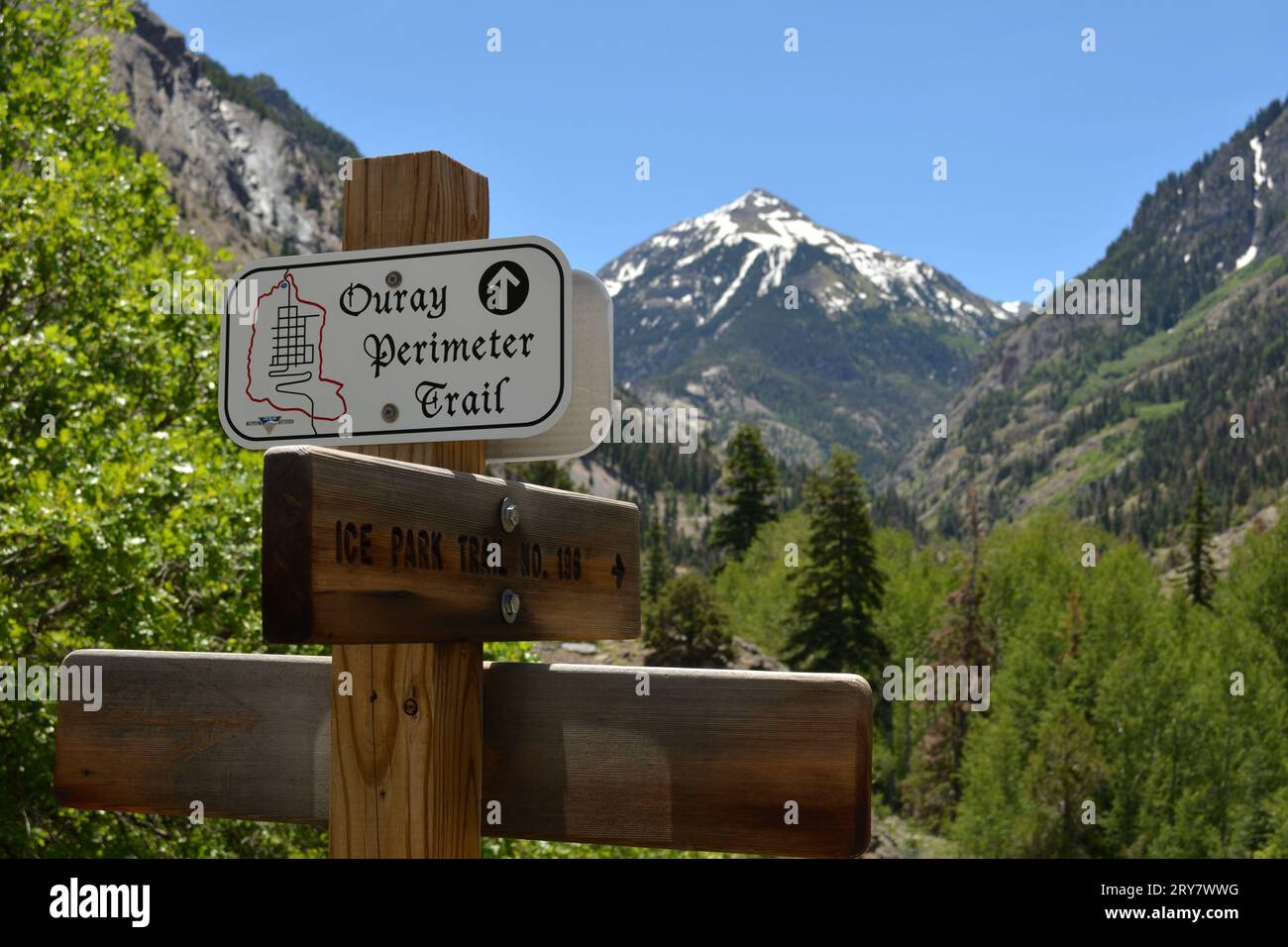 Cartello del percorso perimetrale a Ouray, Colorado Foto Stock