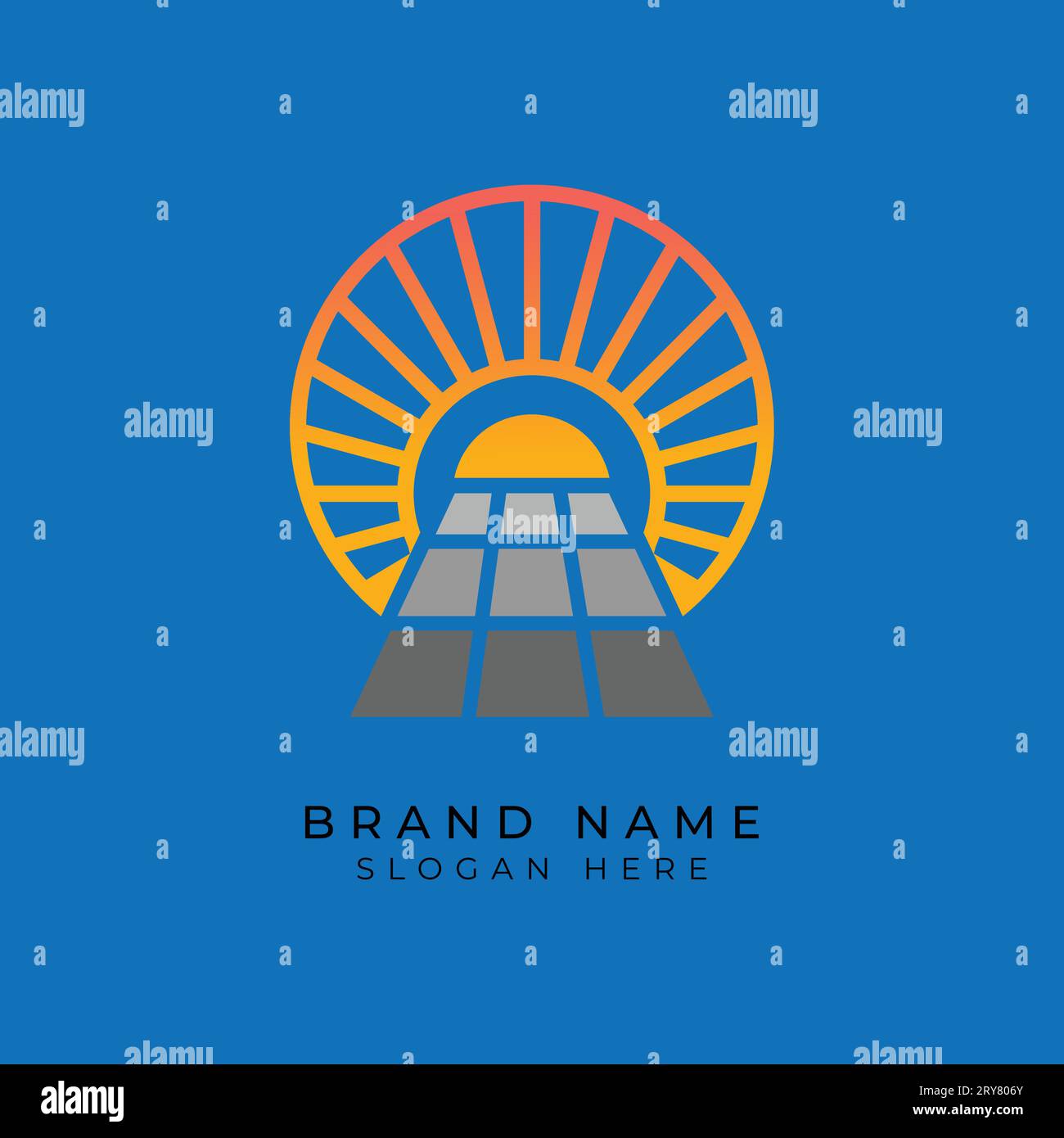 Logo Sun Solar Energy. Illustrazione del modello di logo Home Solar Business Illustrazione Vettoriale