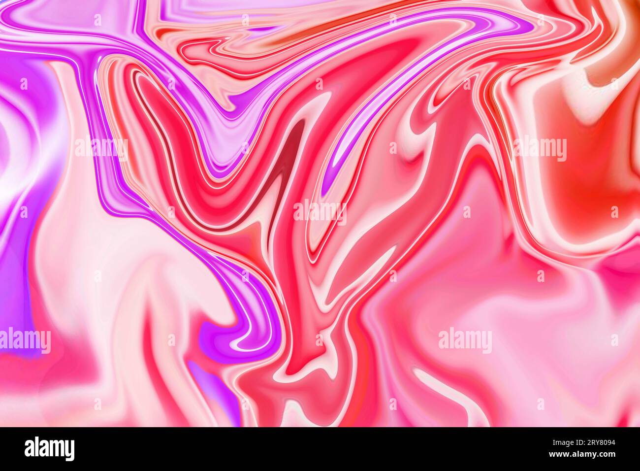 colori vorticosi, motivi dinamici e forme accattivanti, come colori neon alla moda, strisce psichedeliche e onde al neon strutturate si fondono in un'abstr Foto Stock