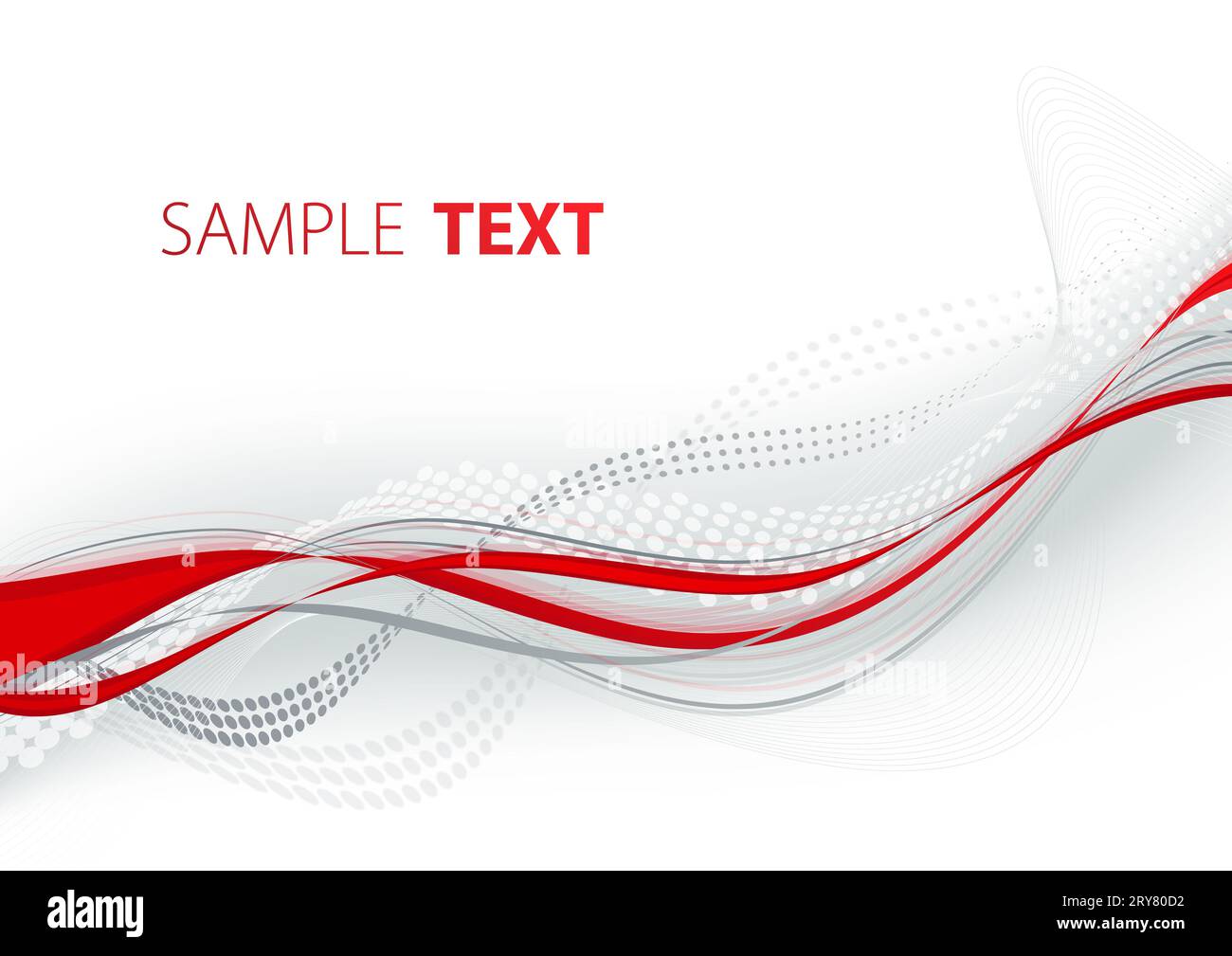 Sfondo astratto con linee ondulate rosse e grigie. Vettore Foto Stock