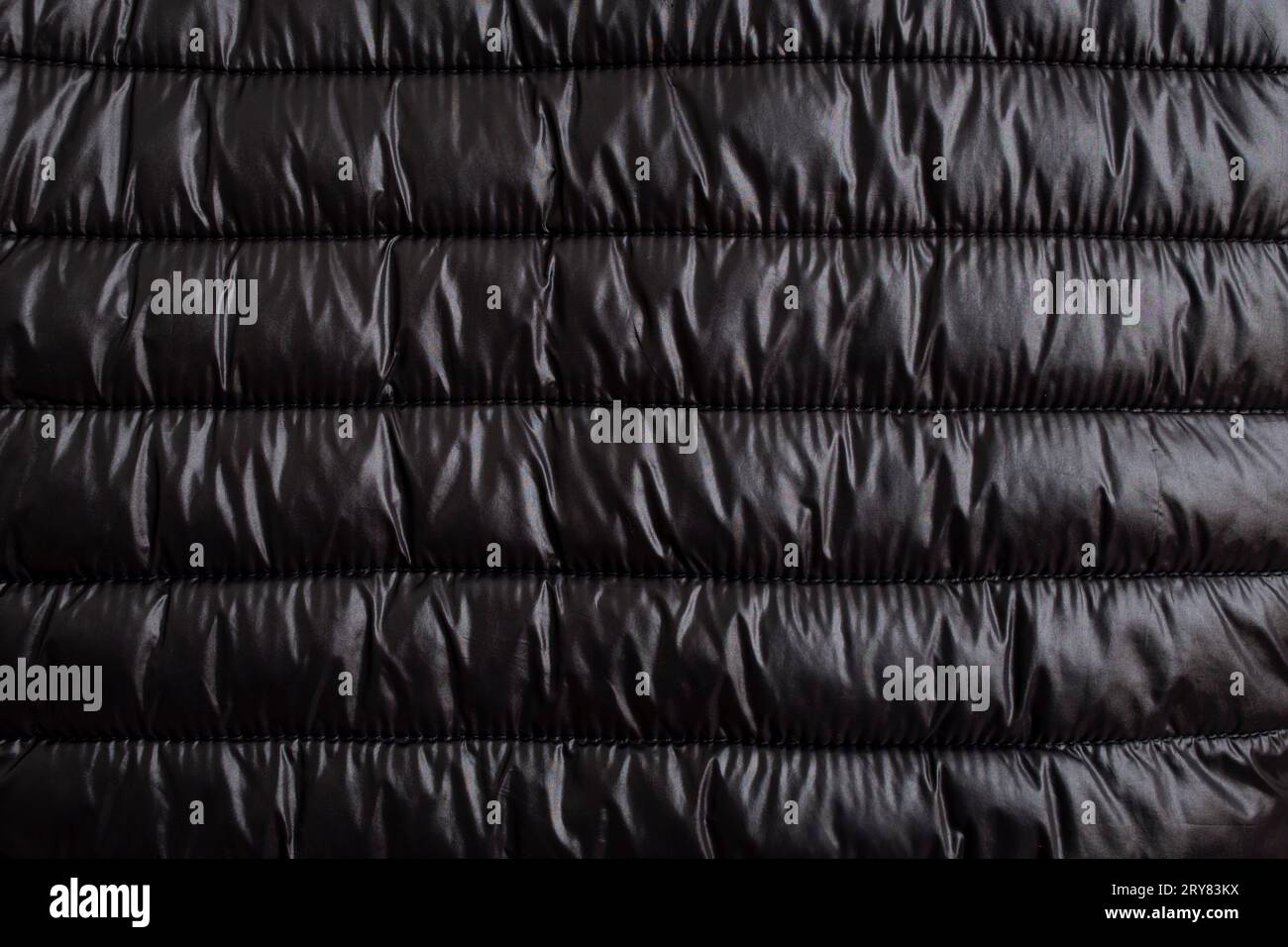 Cucito su tessuto in fibra sintetica, fotografia astratta ravvicinata Foto Stock