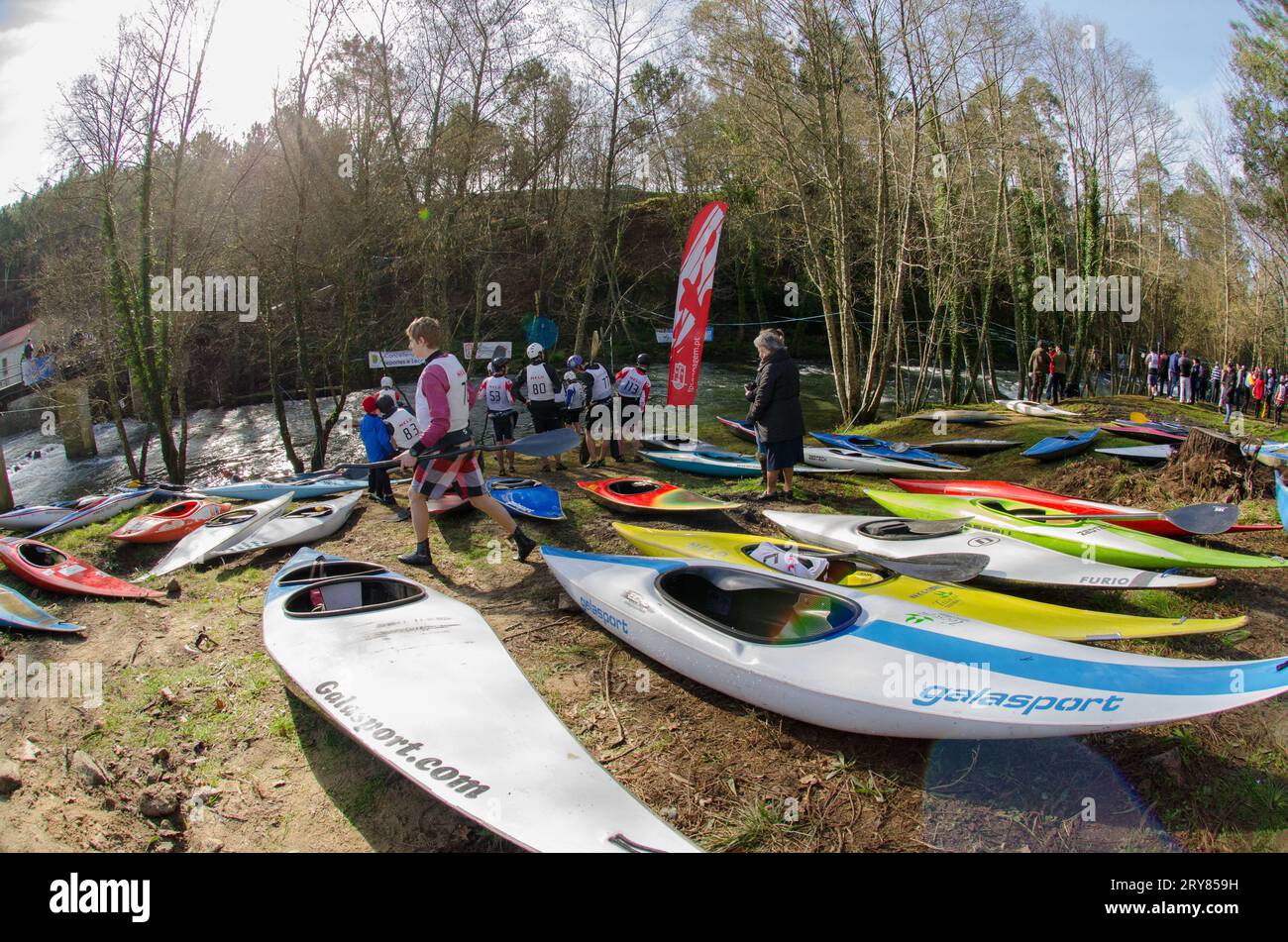 Kayak a terra Foto Stock