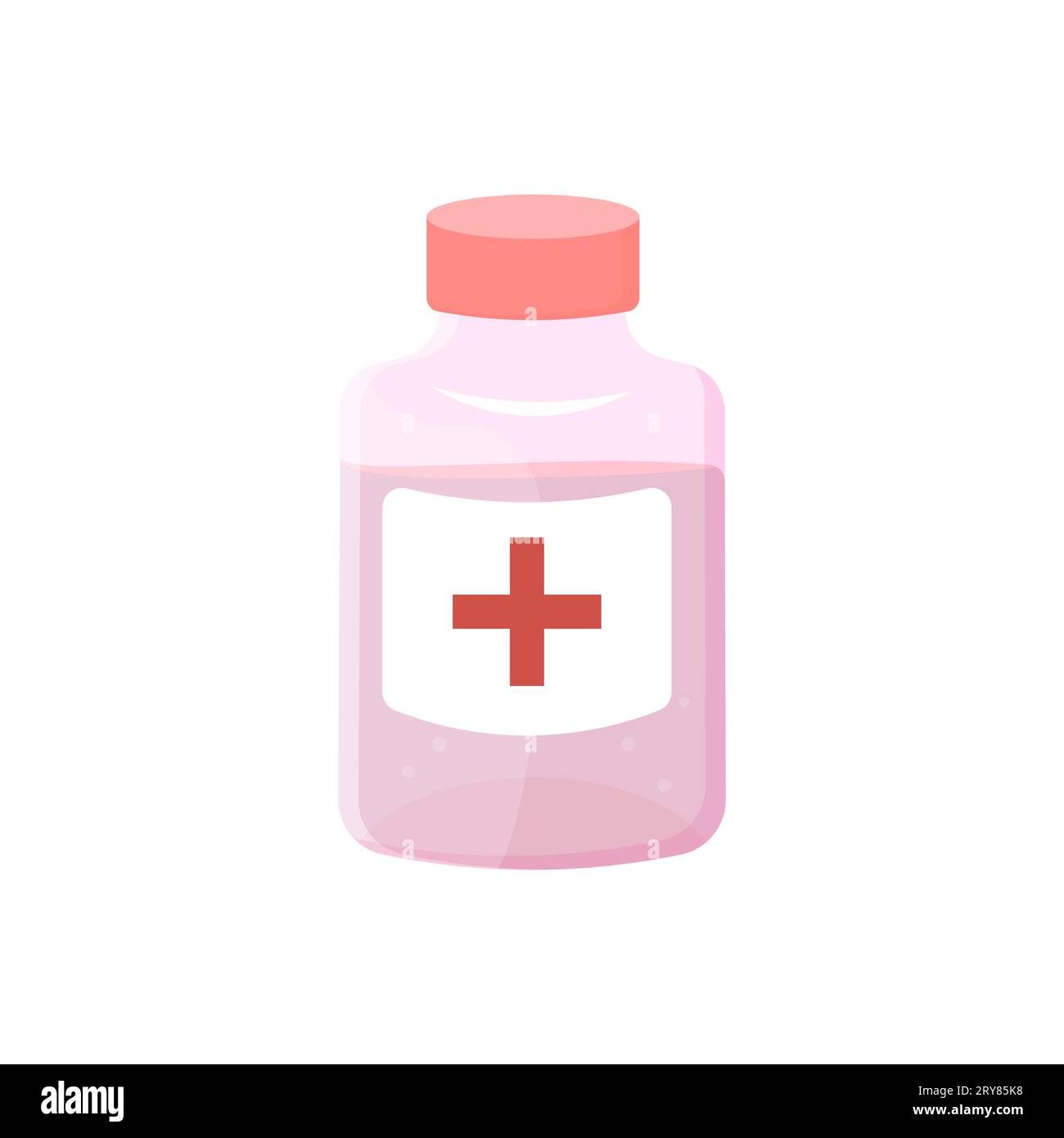 sciroppo per la tosse, un barattolo di miscele. una medicina, una droga. Illustrazione vettoriale su sfondo bianco Illustrazione Vettoriale