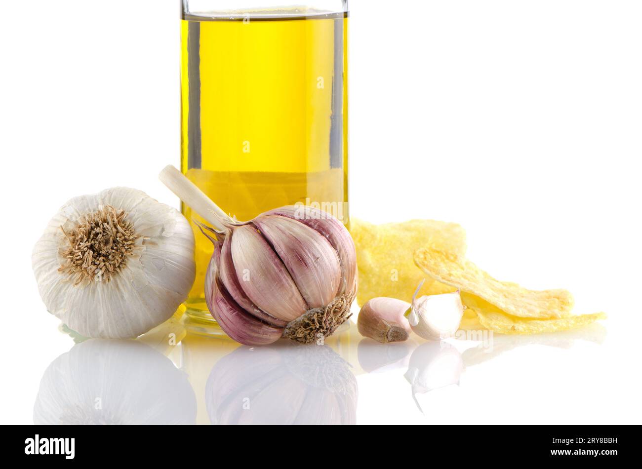 Aglio e olio di oliva Foto Stock