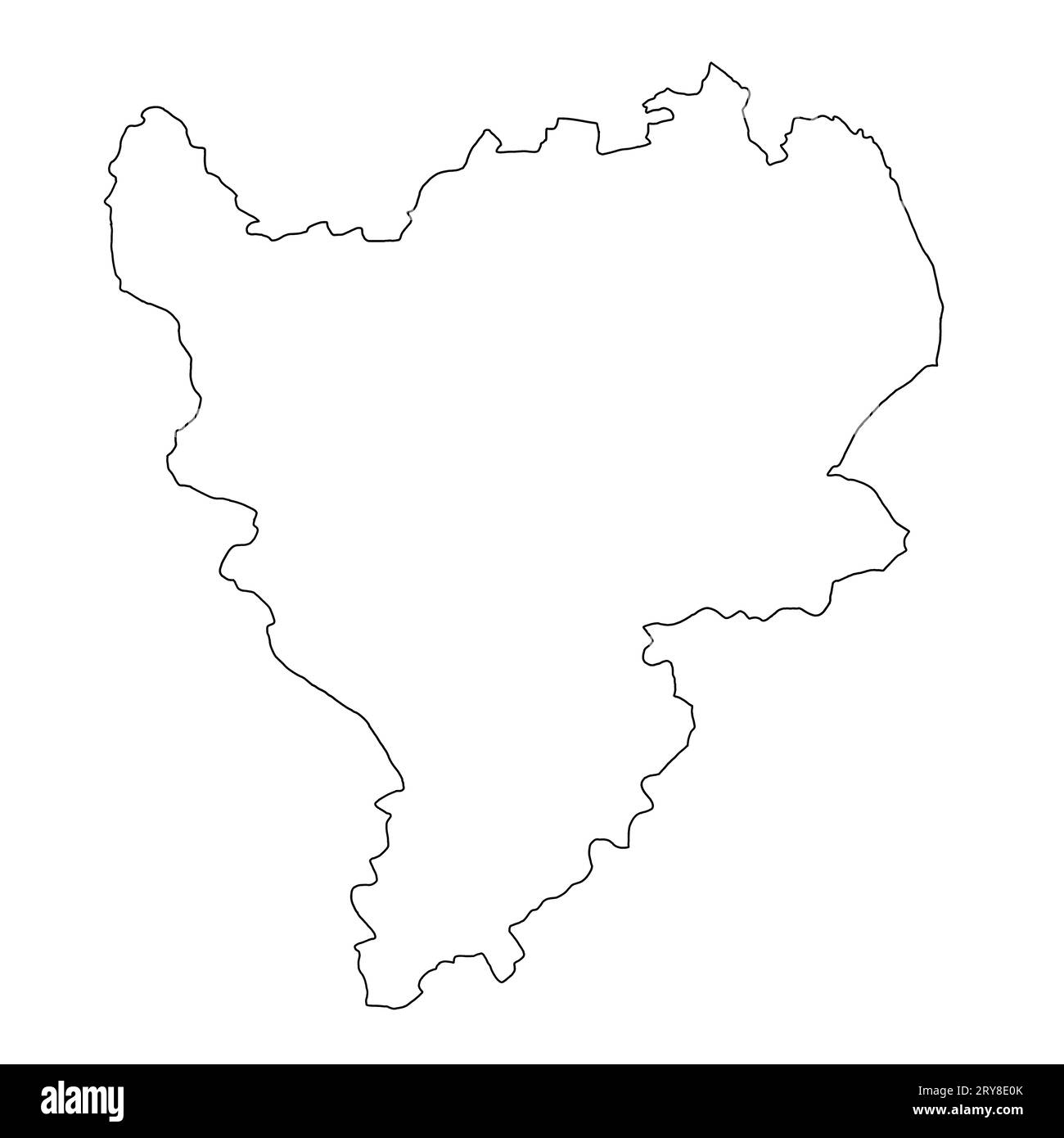 Mappa di alta qualità delle East Midlands England è una regione dell'Inghilterra, con confini delineati Foto Stock