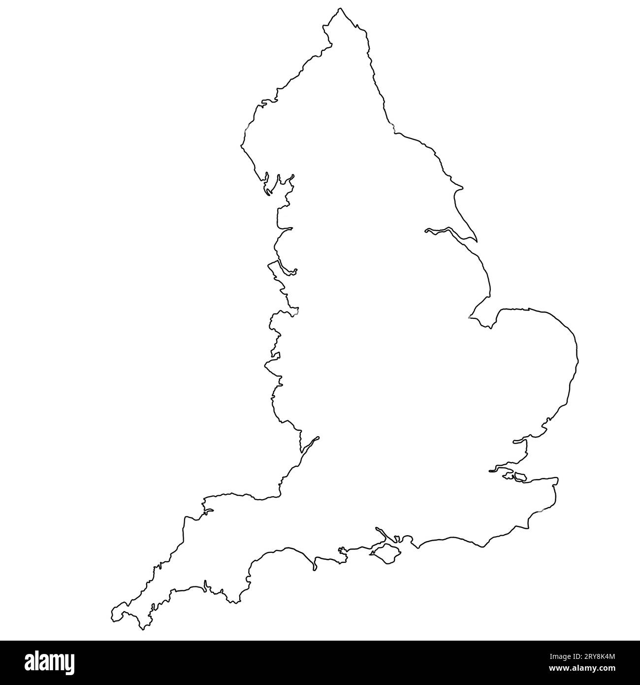 Delinea partita Inghilterra, linea mappa della Gran Bretagna Foto Stock