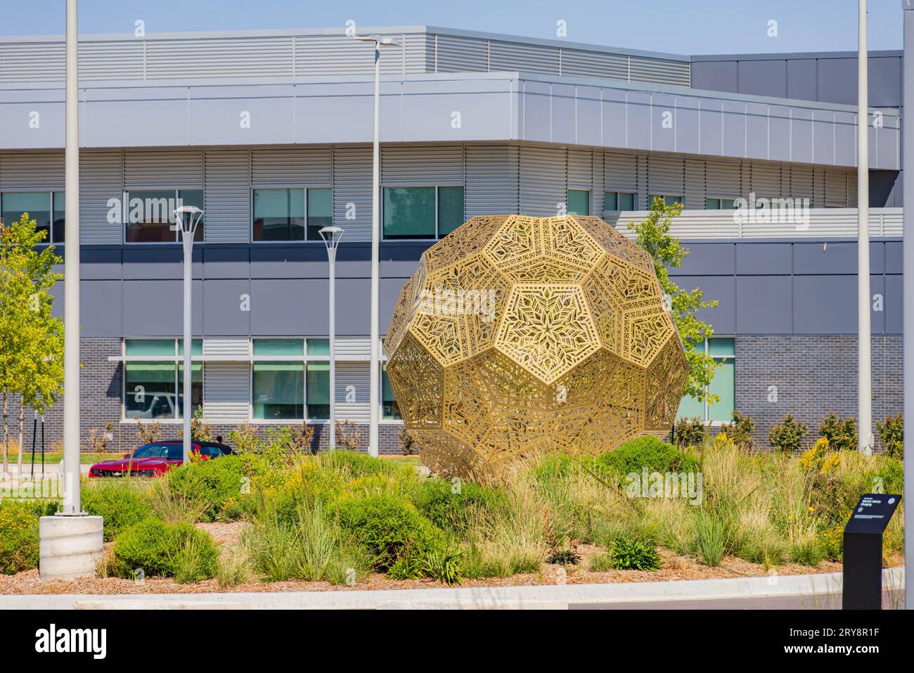 Kansas, 17 settembre 2023 - Vista soleggiata del campus della Wichita State University Foto Stock