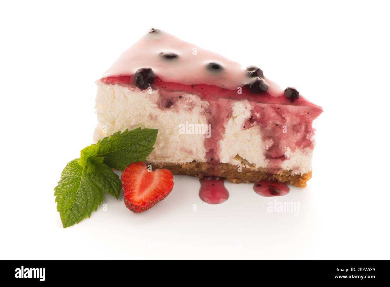 Fetta di torta al formaggio Foto Stock