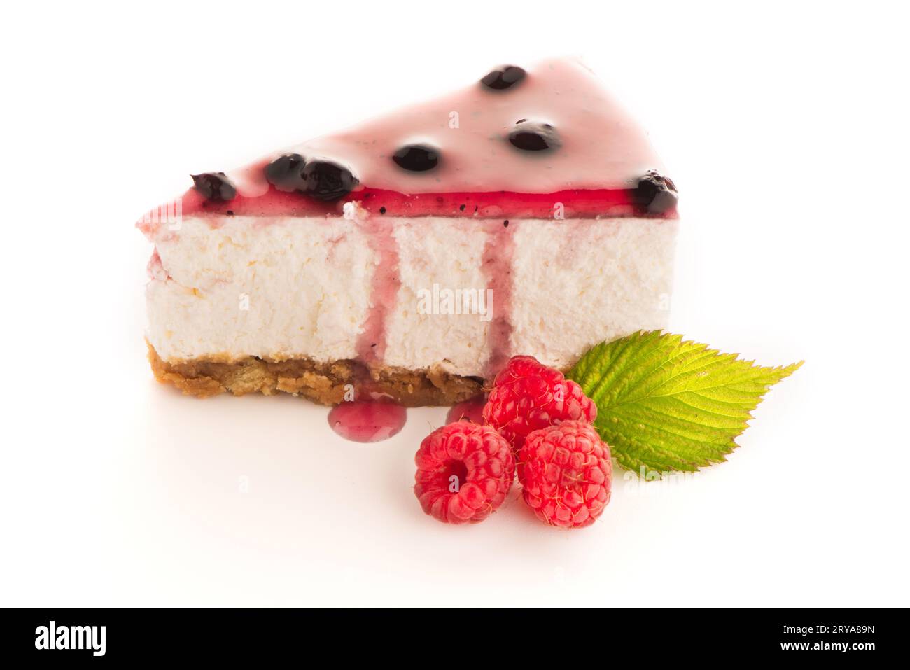 Fetta di torta al formaggio Foto Stock