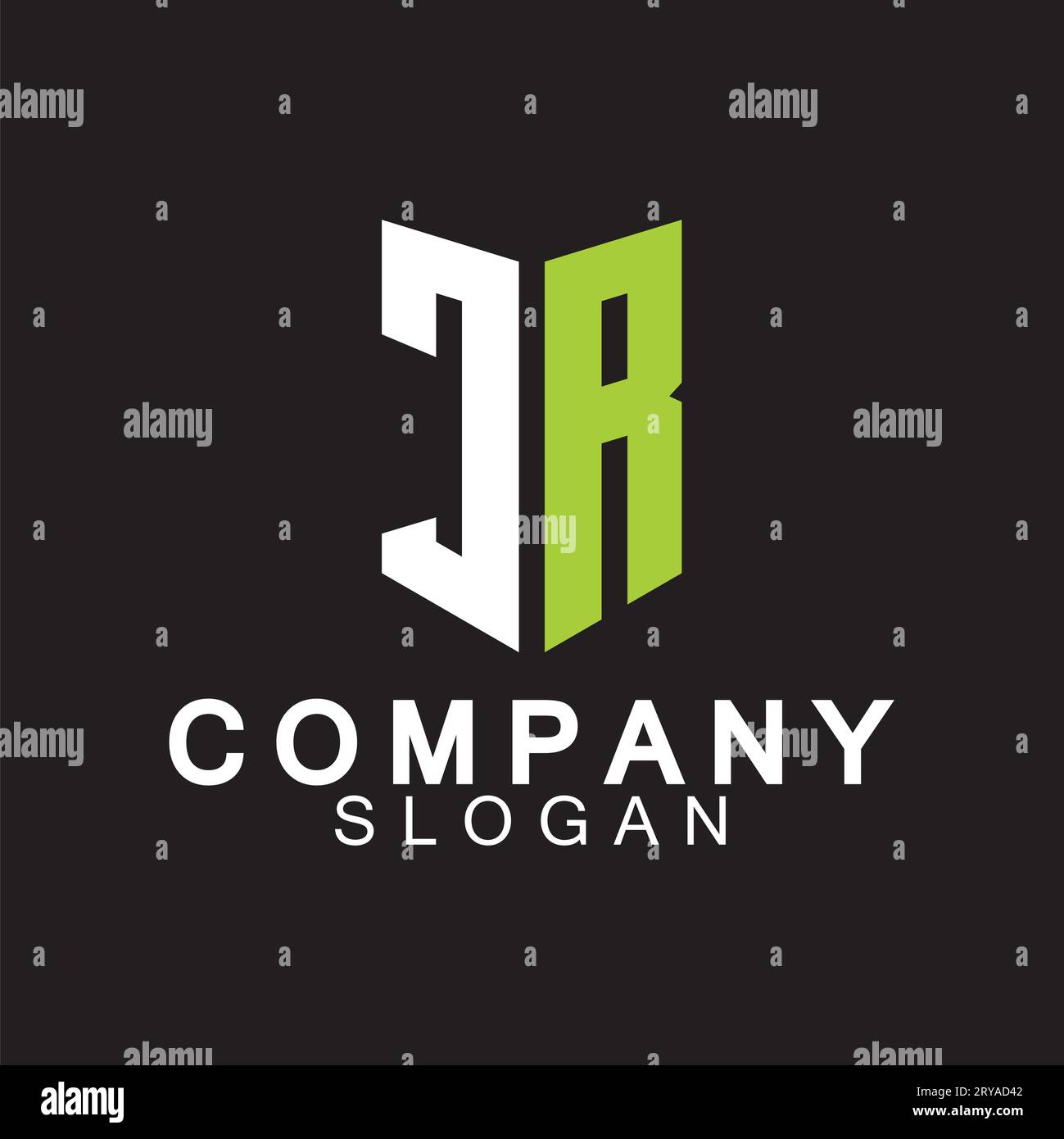 Logo business RJ o JR lettere alfabetiche Illustrazione Vettoriale