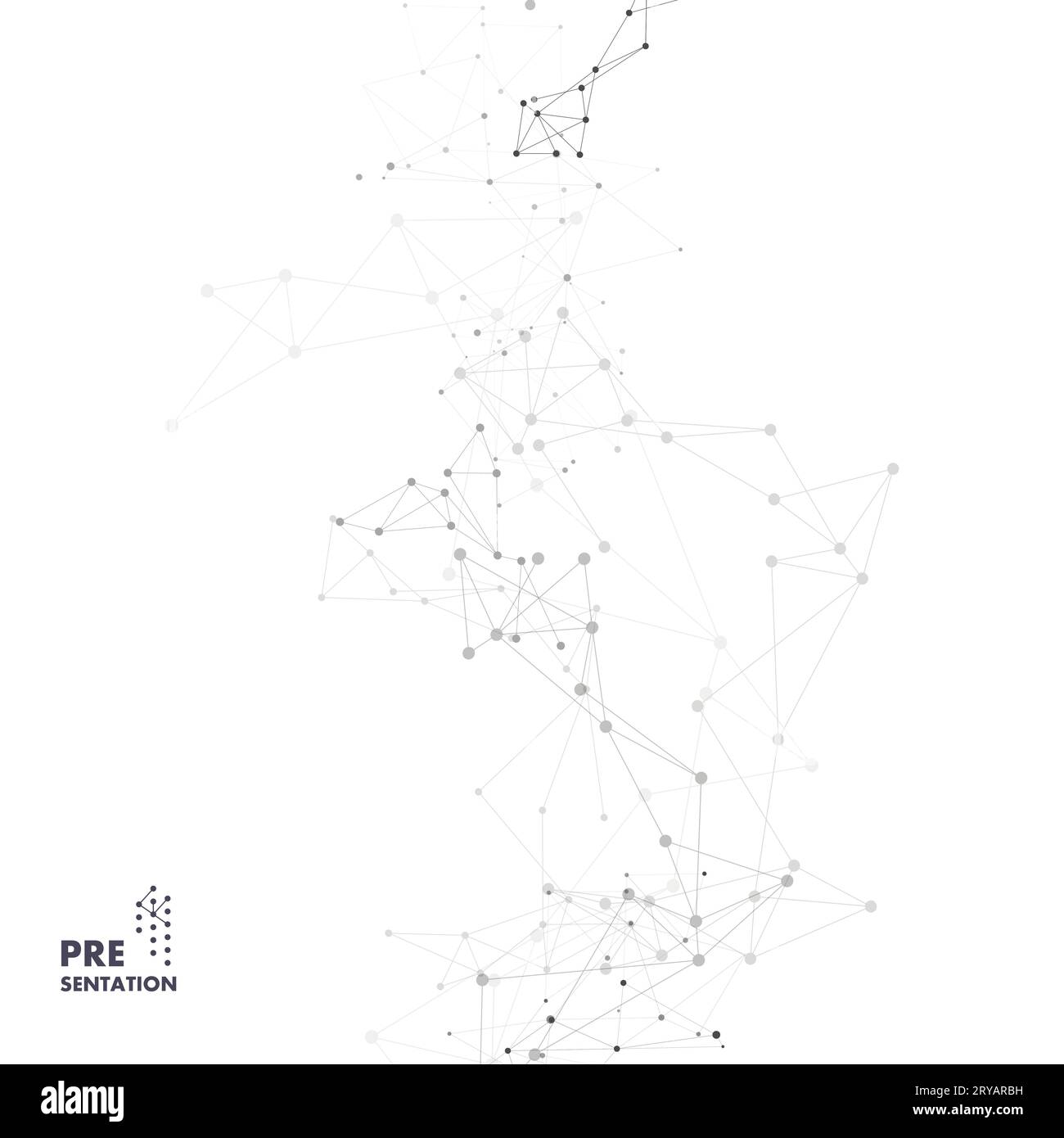 Astratto collega le forme con punti e linee. Background scientifico vettoriale. Progettazione di reti poligonali Illustrazione Vettoriale