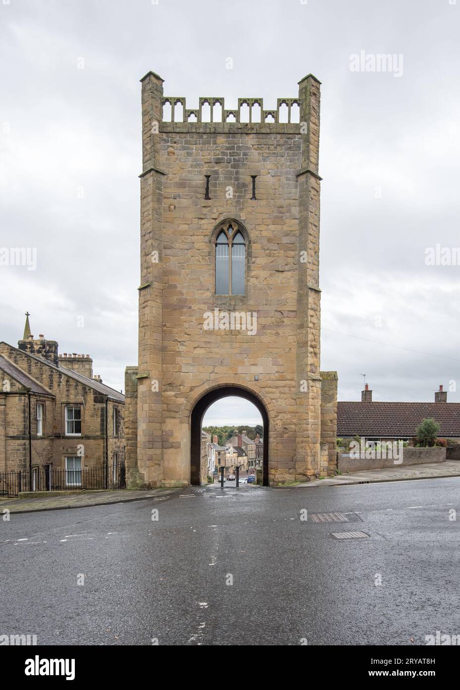 Pottergate ad Alnwick, una città del Northumberland, Regno Unito. Foto Stock