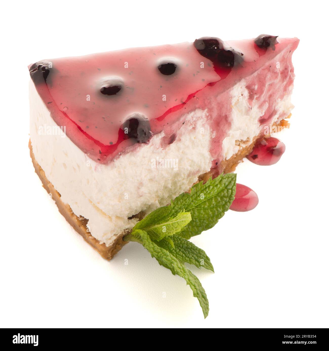 Fetta di torta al formaggio Foto Stock