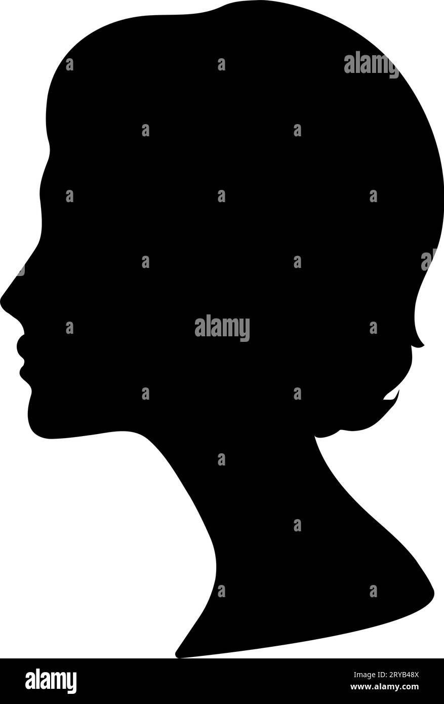 Avatar silhouette laterale donna. Illustrazione vettoriale Illustrazione Vettoriale