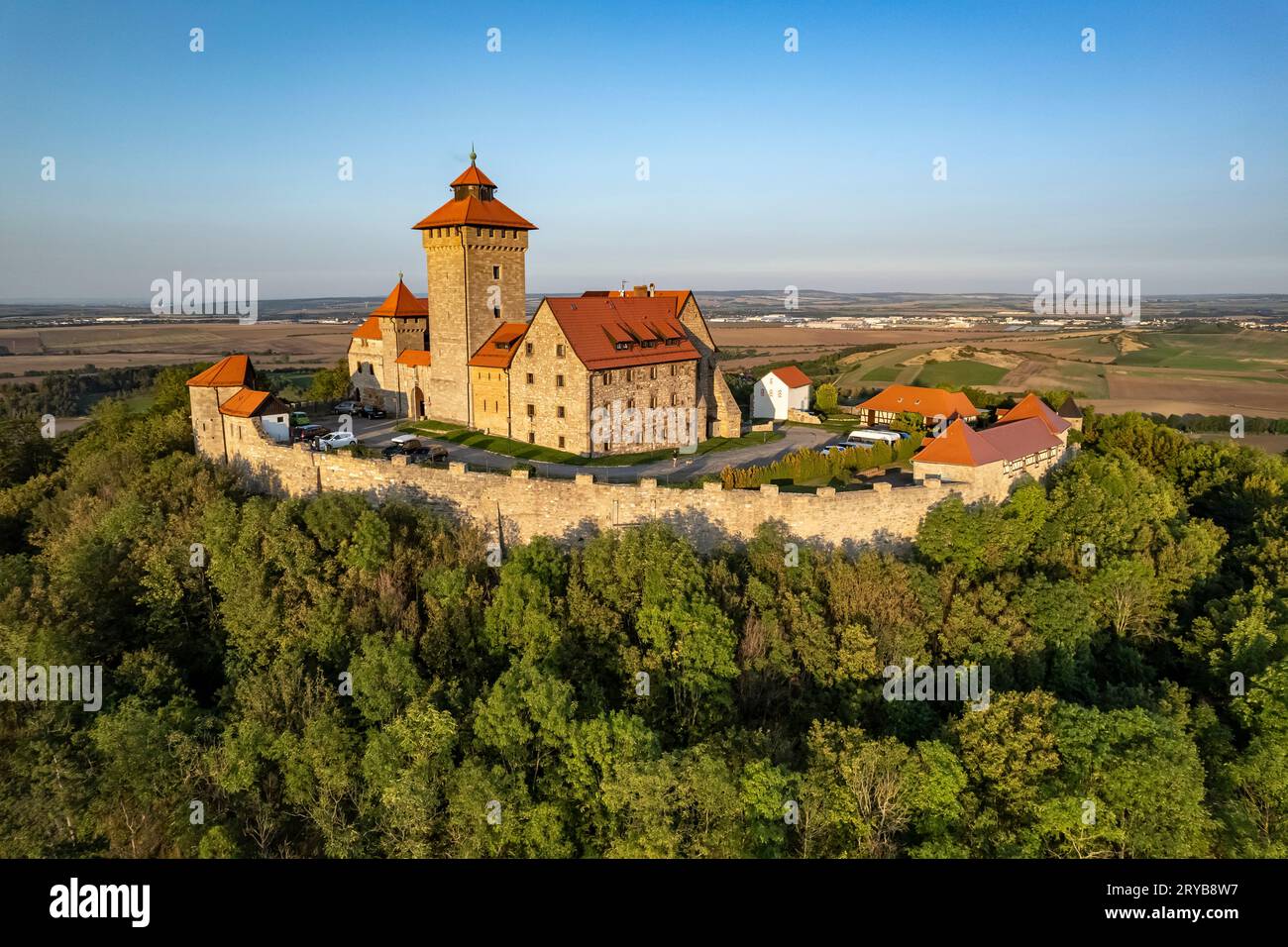 Veste Wachsenburg aus der Luft gesehen, AMT Wachsenburg, Thüringen , Deutschland Foto Stock