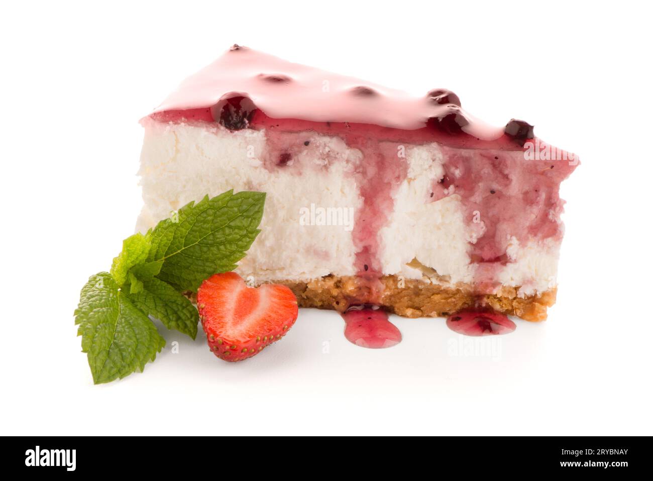 Fetta di torta al formaggio Foto Stock